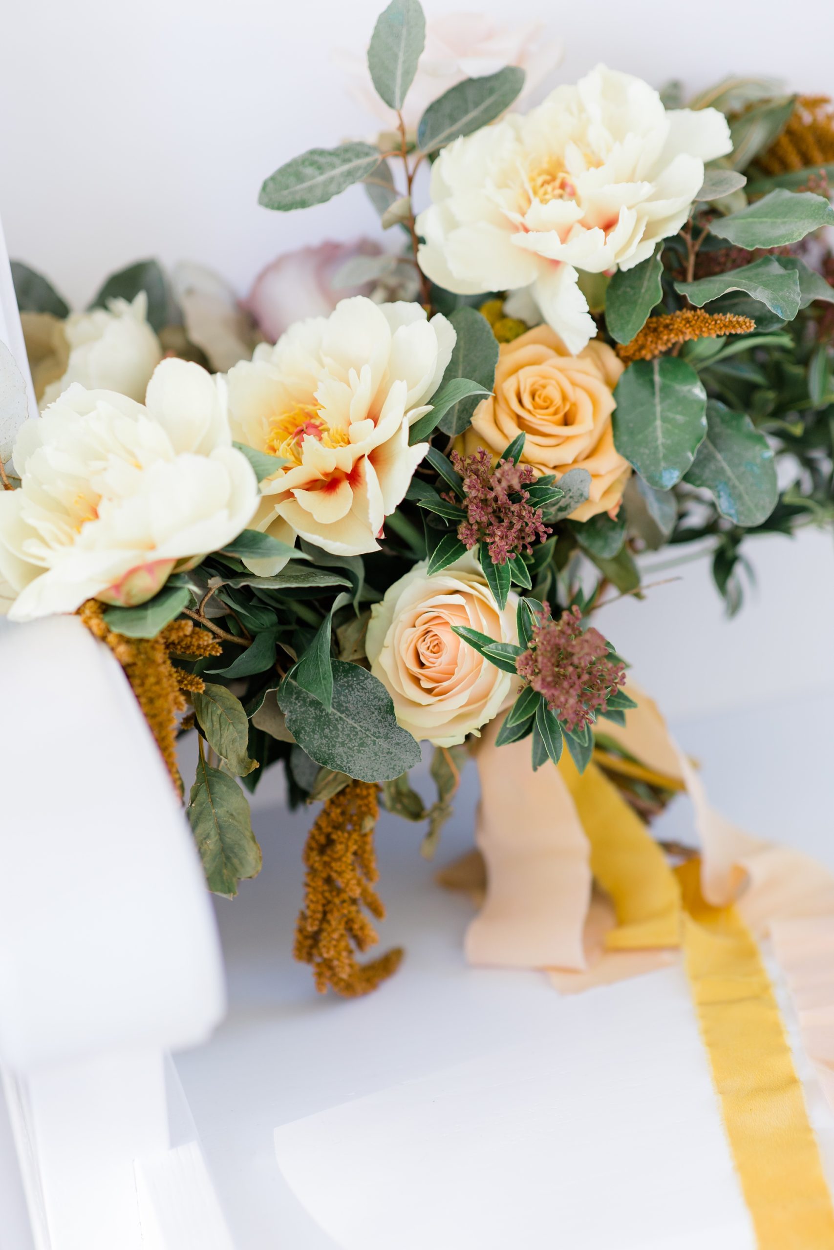 bridal bouquet with yellow florals