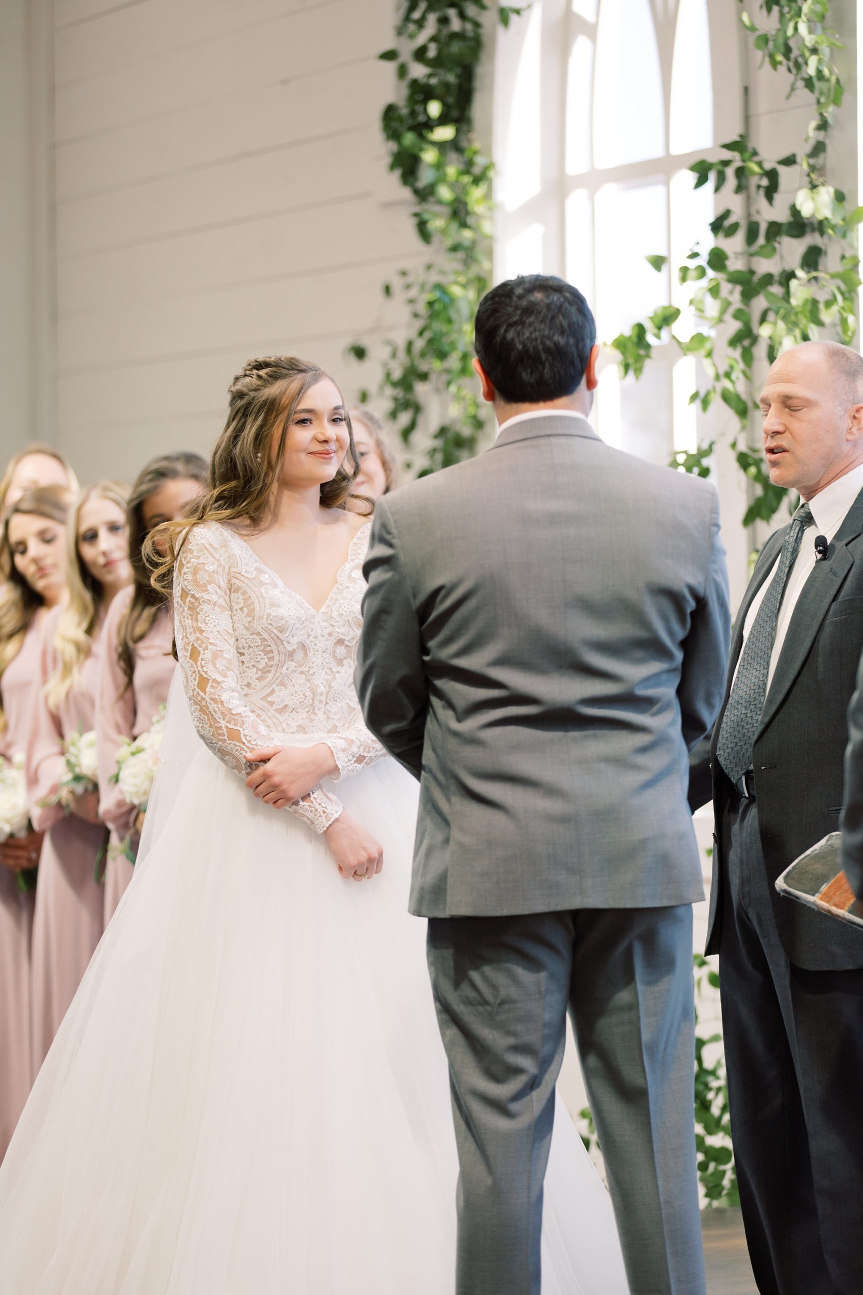 bride and groom exchange vows at HighPointe Estate wedding ceremony