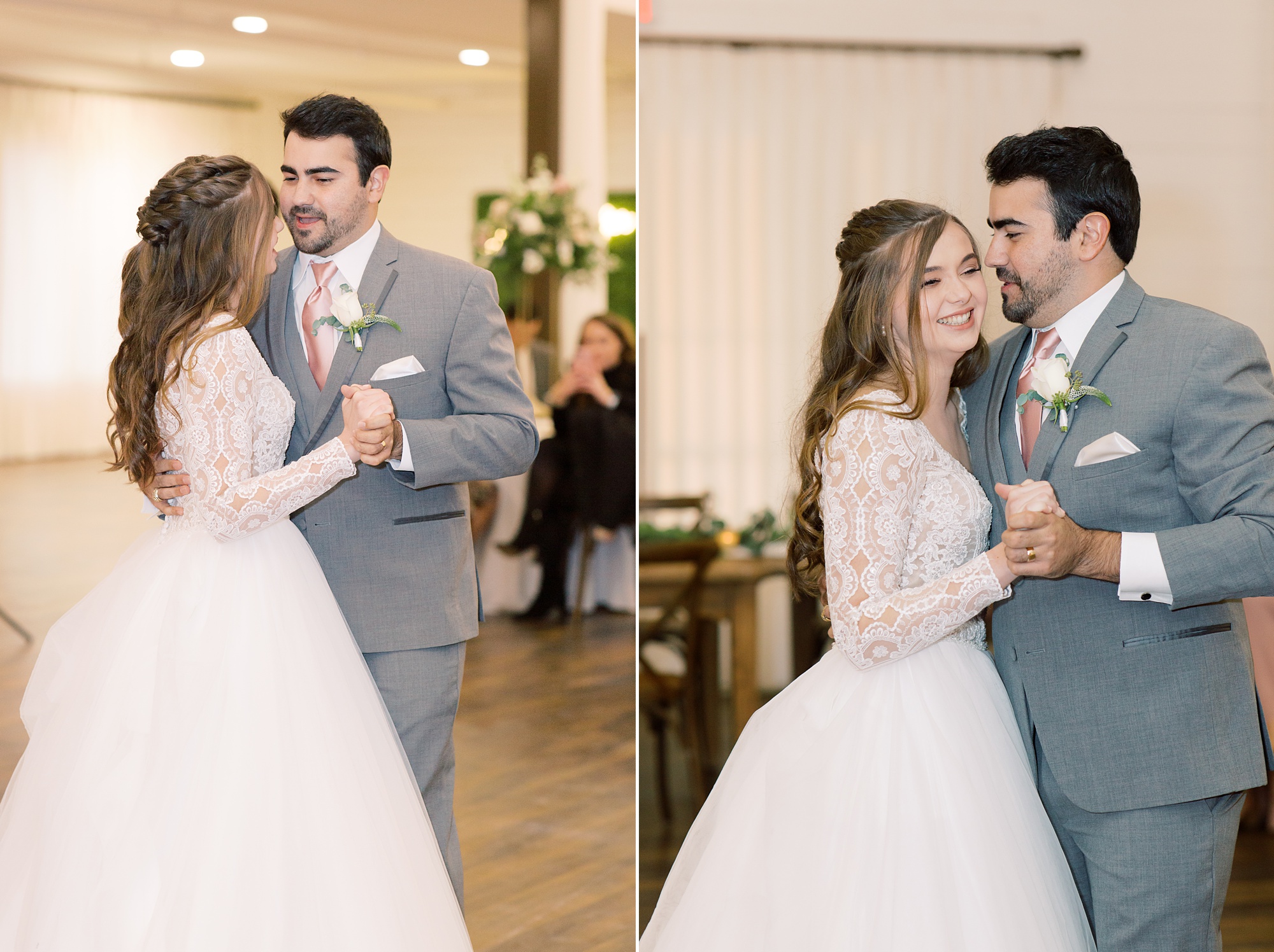 bride and groom dance during HighPointe Estate wedding reception