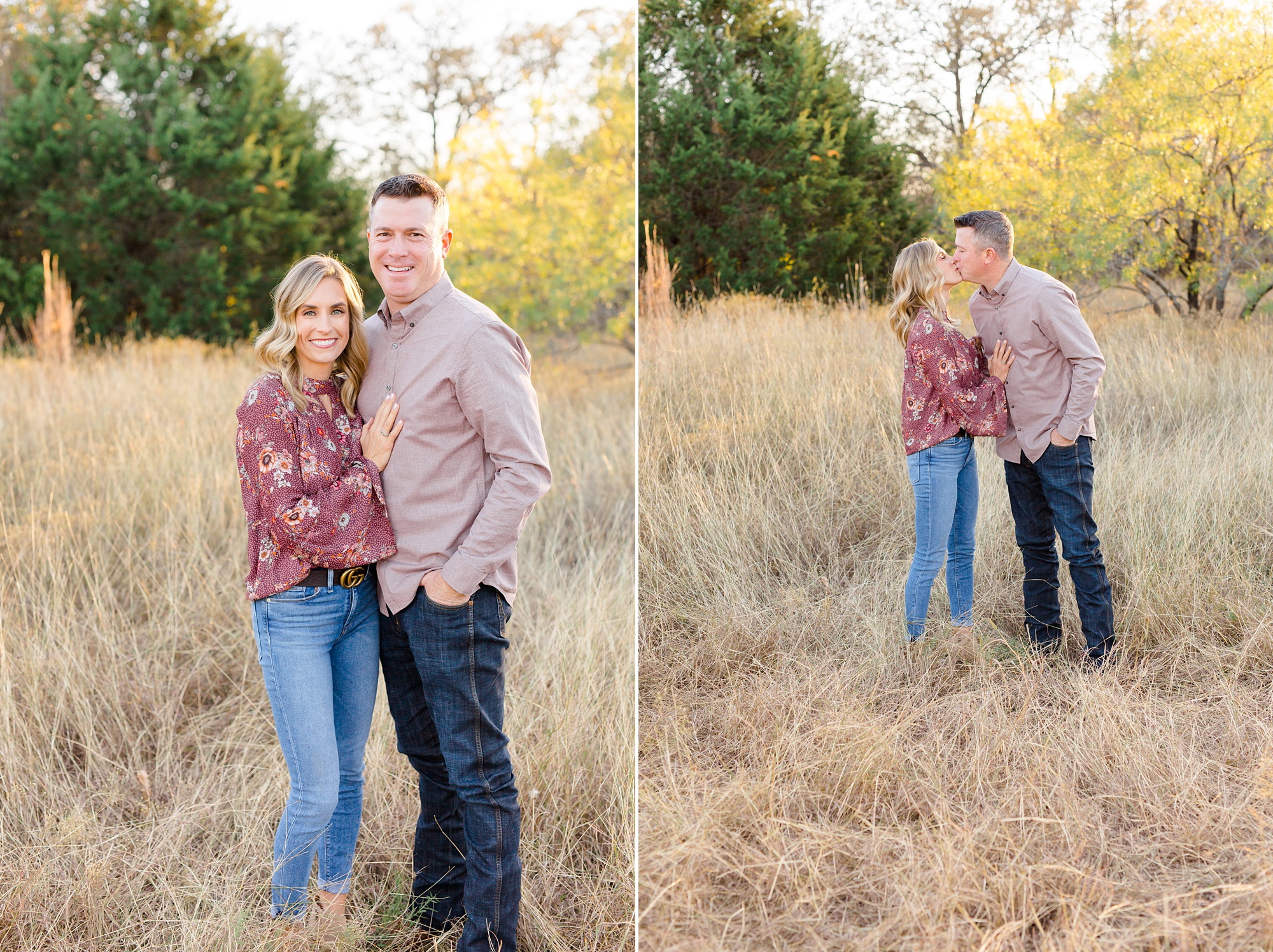 parents pose together during family photos in Texas