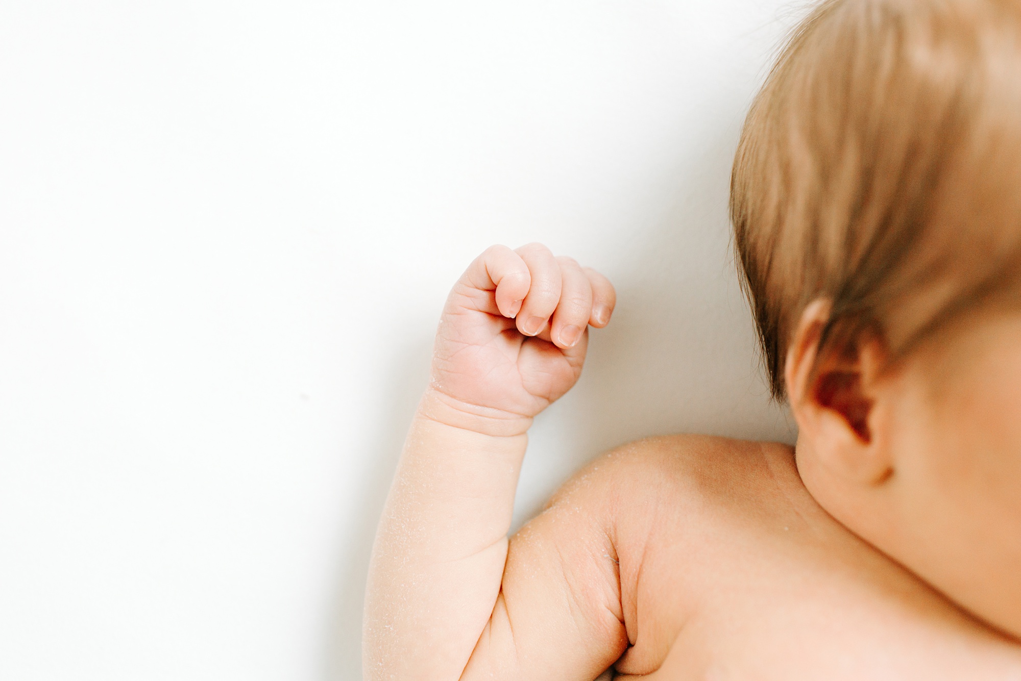 details of baby boy's arm during Dallas newborn portraits