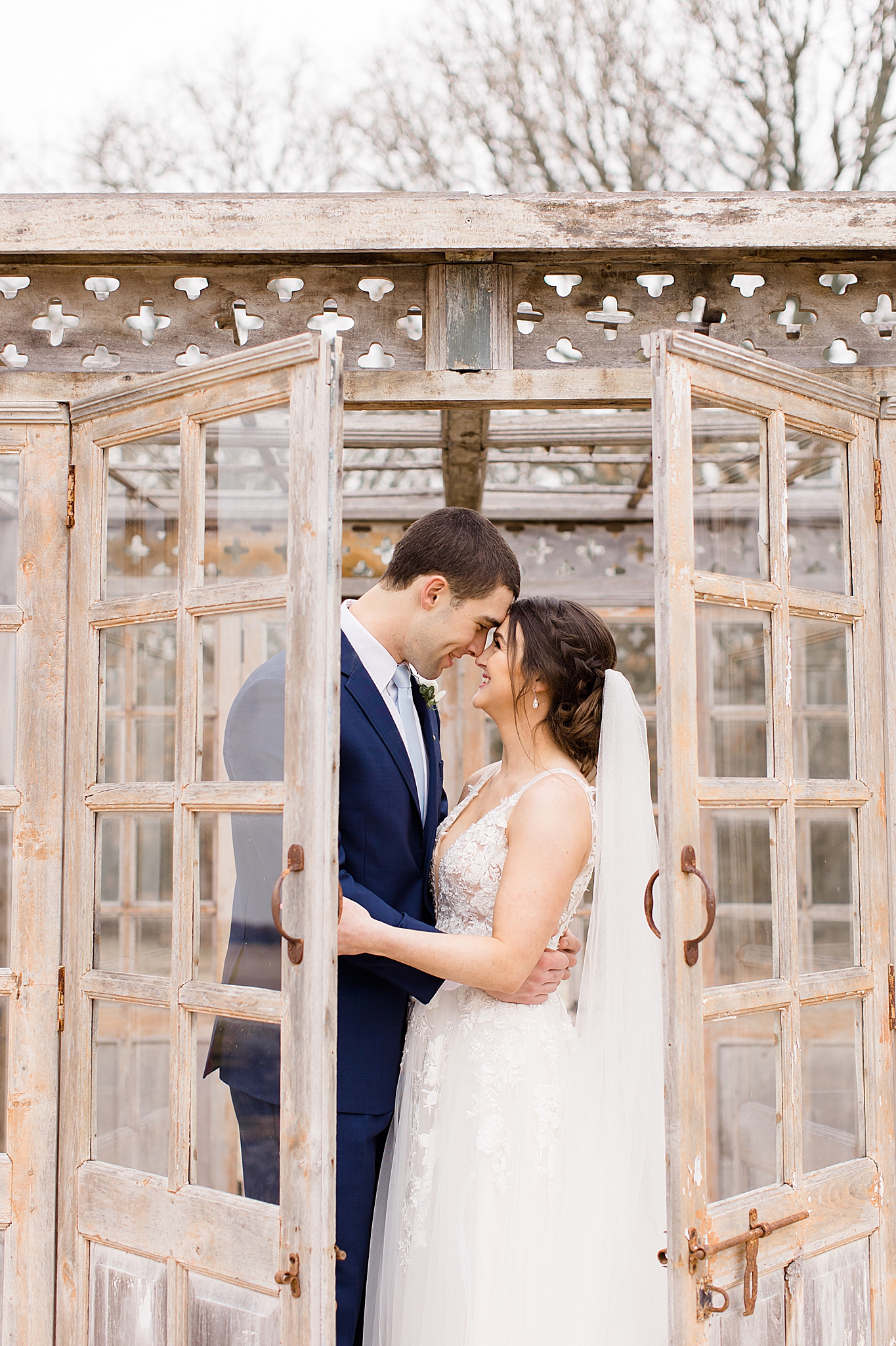 greenhouse wedding portraits at The White Sparrow