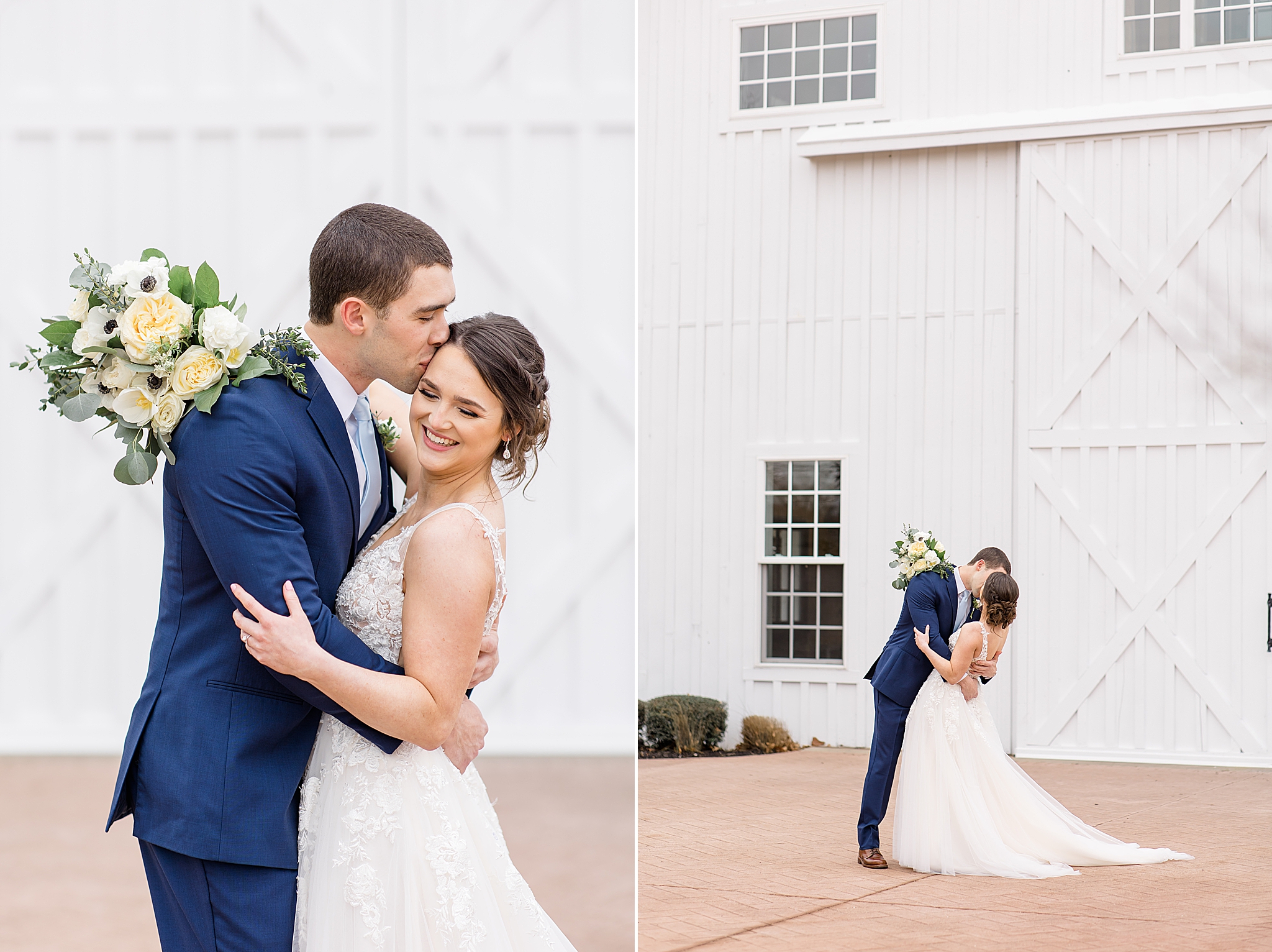 romantic winter wedding portraits at The White Sparrow