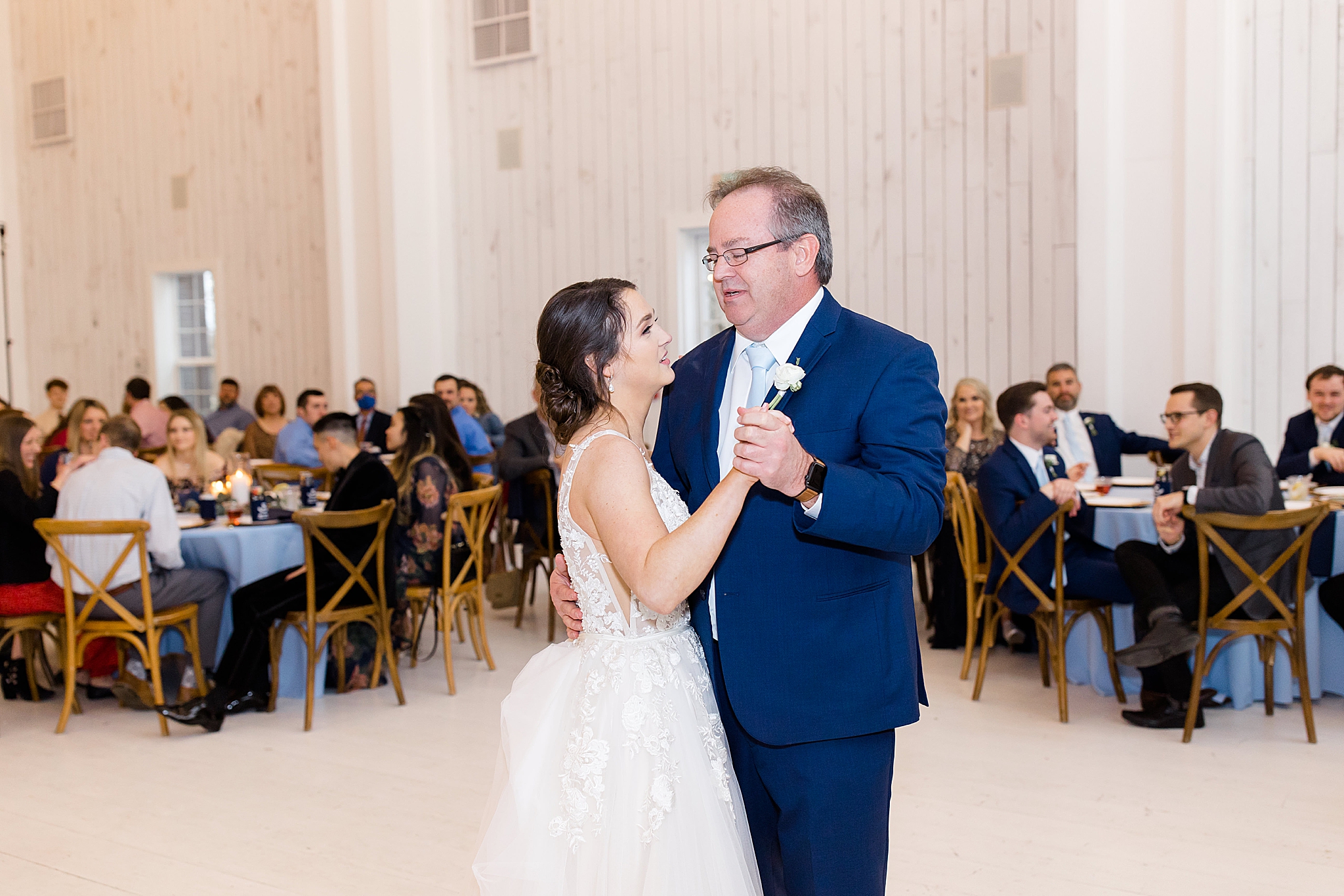 bride and dad dance during  Dallas TX wedding reception