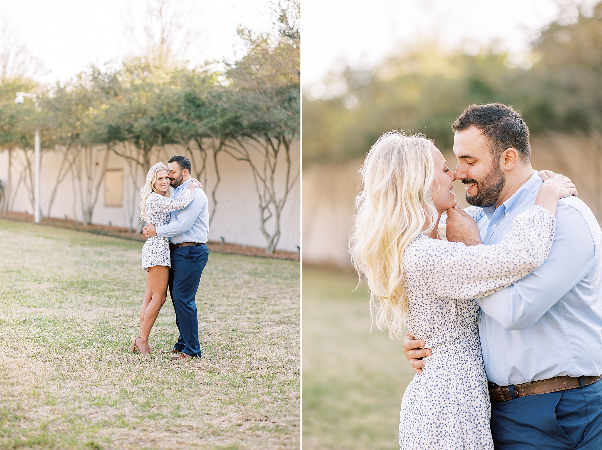 Fort Worth TX engagement portraits at Kimball Art Museum