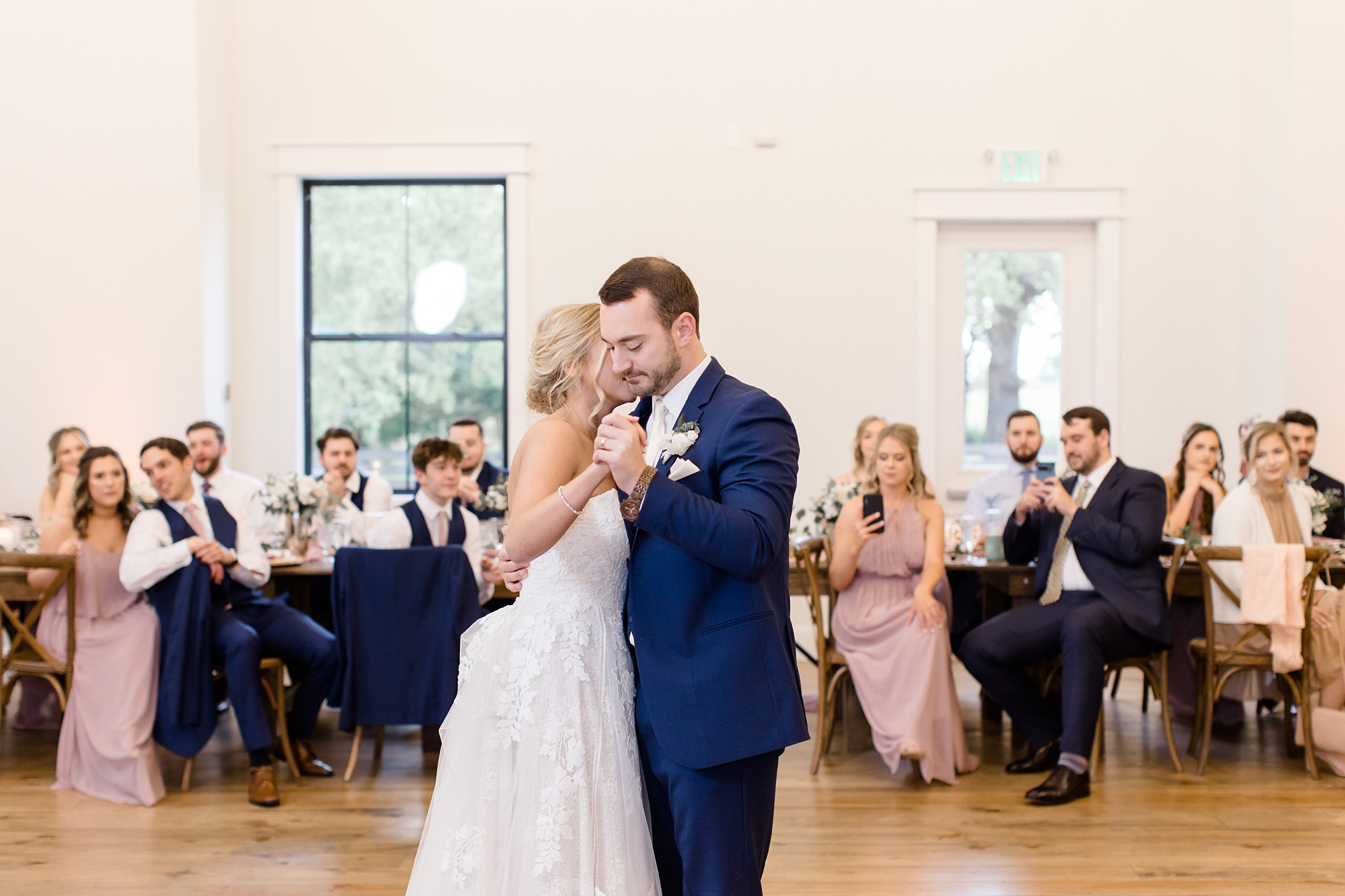 bride and groom's first dance at Oak + Ivy
