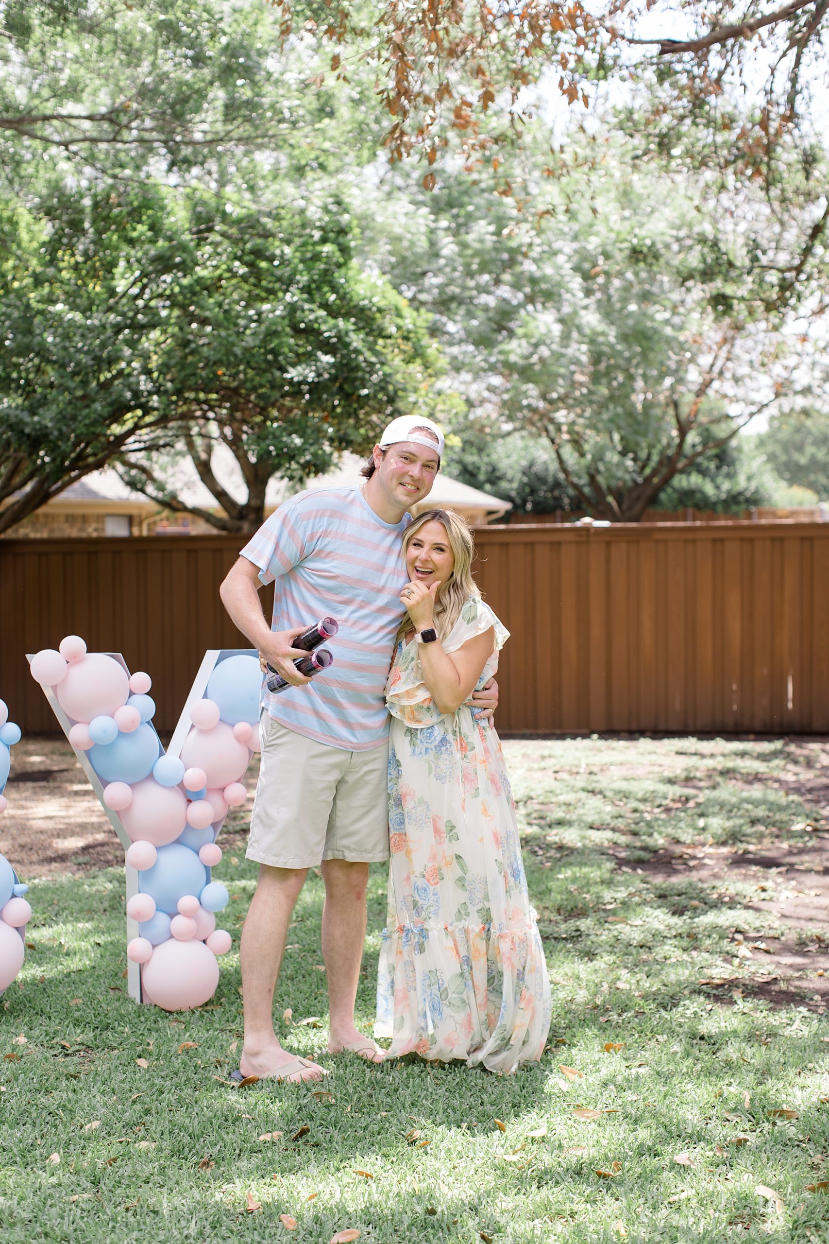 backyard gender reveal party for baby girl 