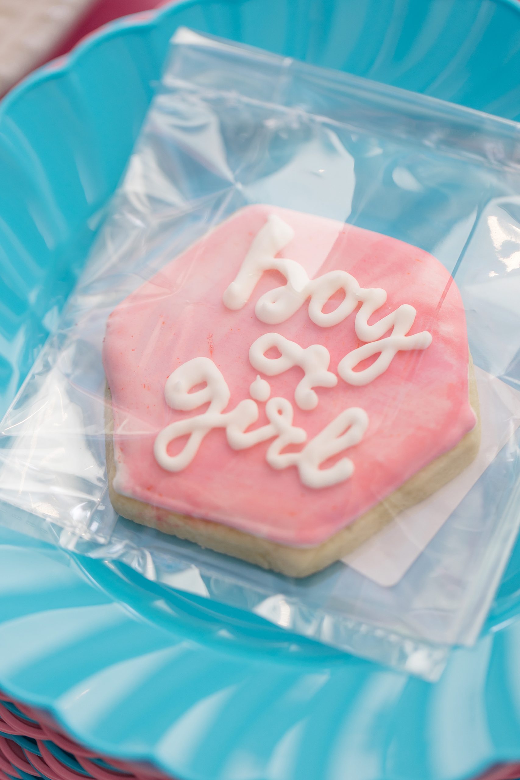 custom "boy or girl" cookies for gender reveal