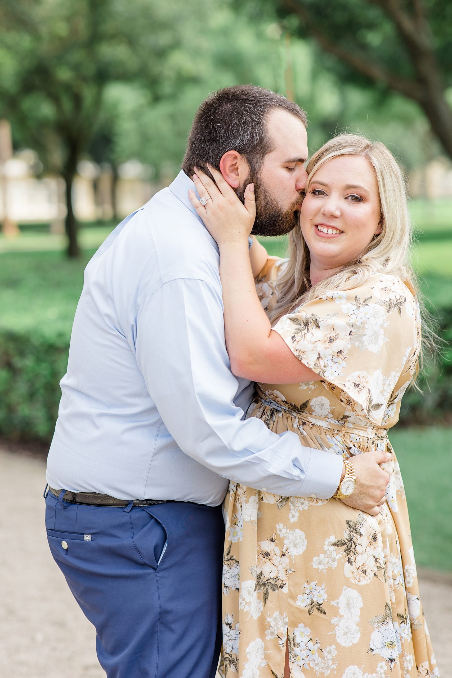 Kimball Art Museum engagement session at sunset in Dallas TX