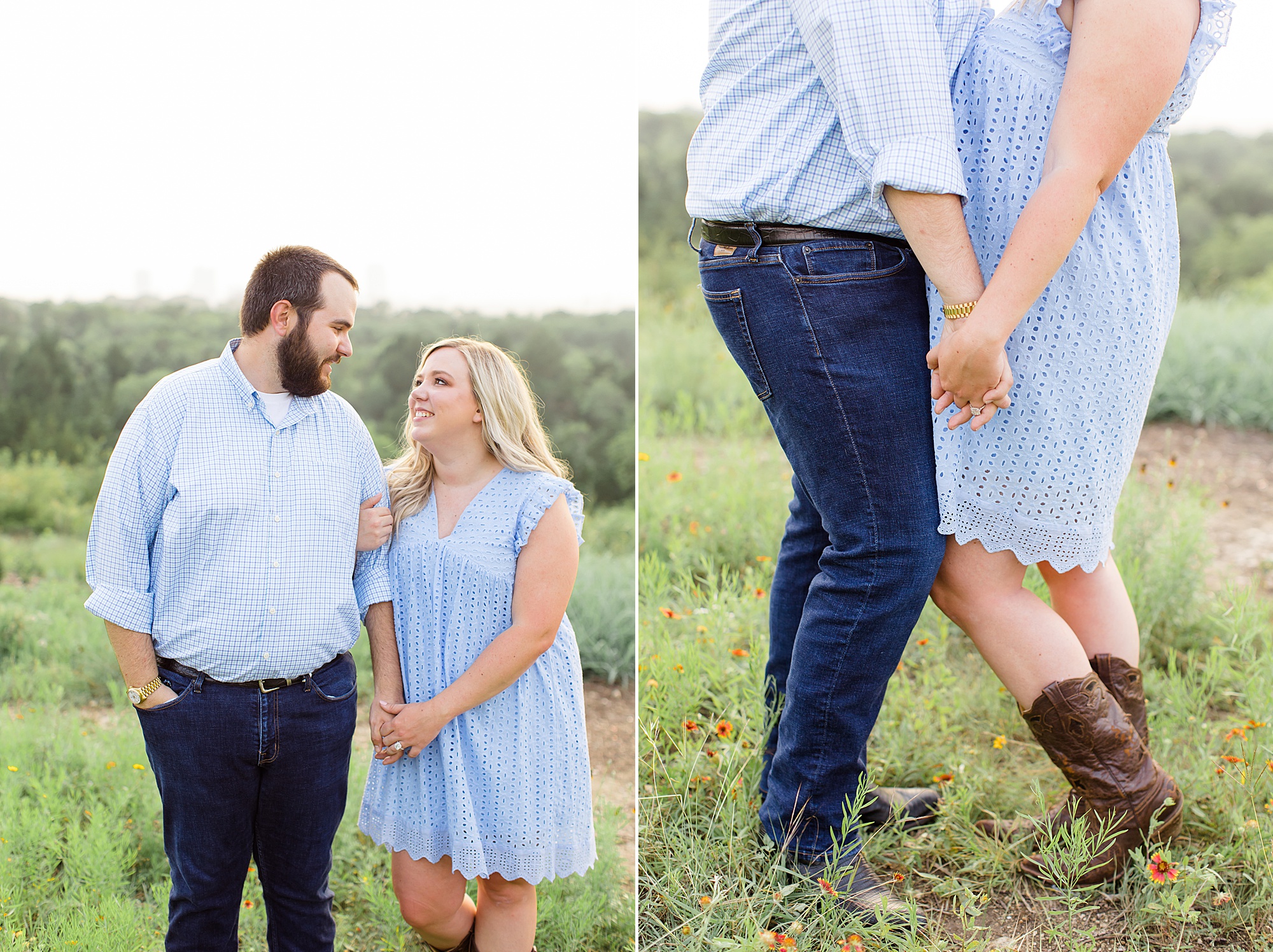 Kimball Art Museum engagement session for couple in Texas