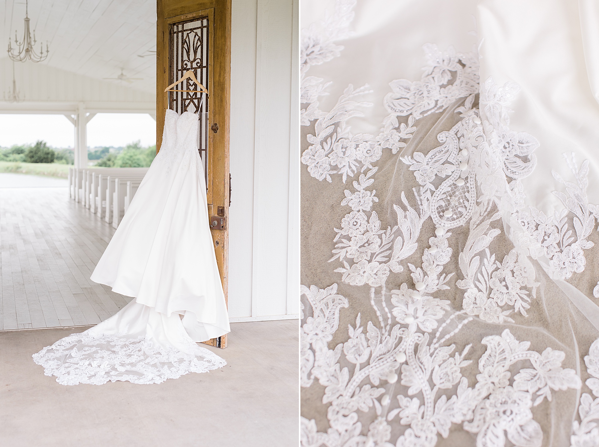 lace details on wedding gown in Texas