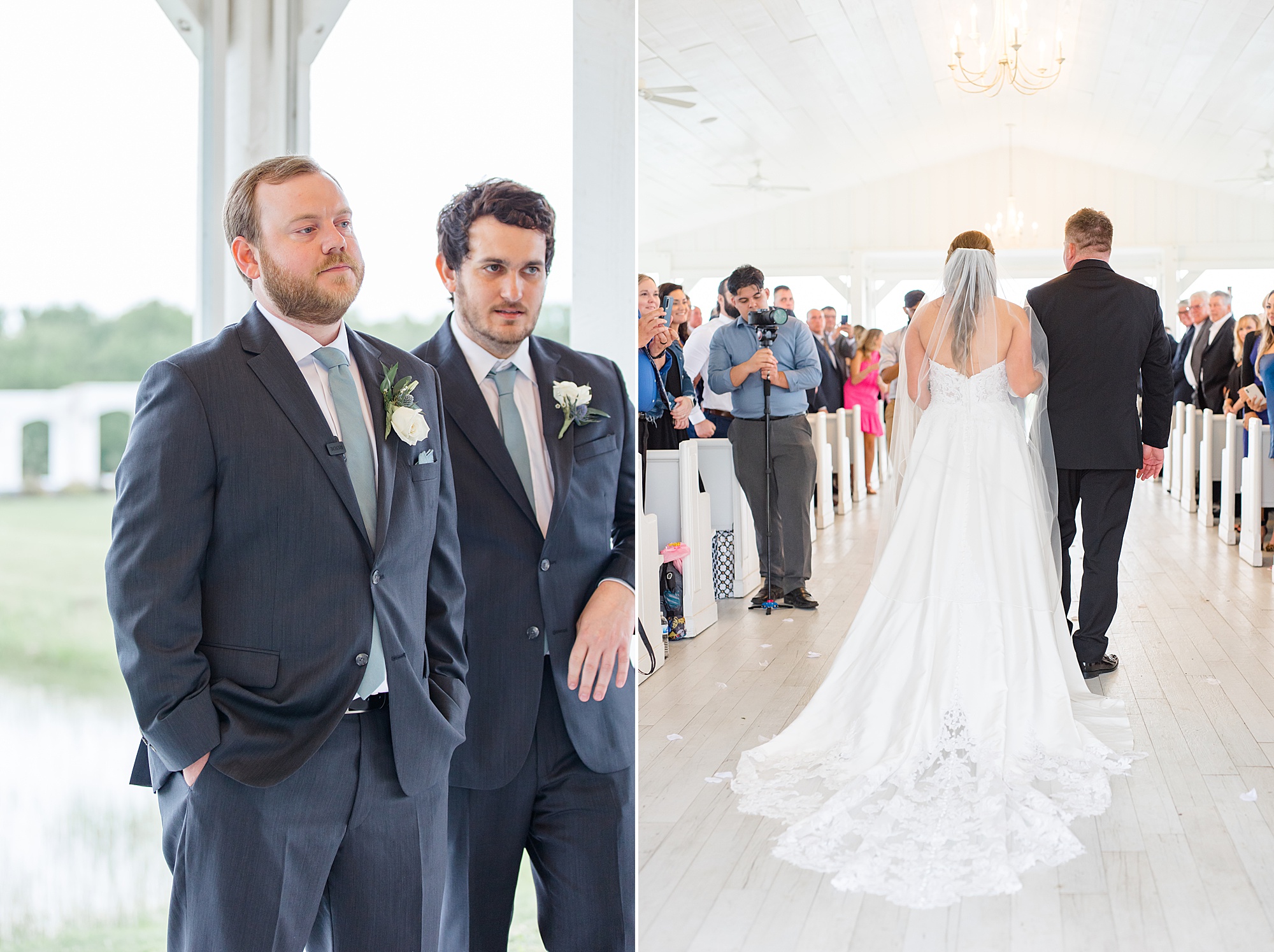 groom watches bride walk down aisle at The Grand Ivory