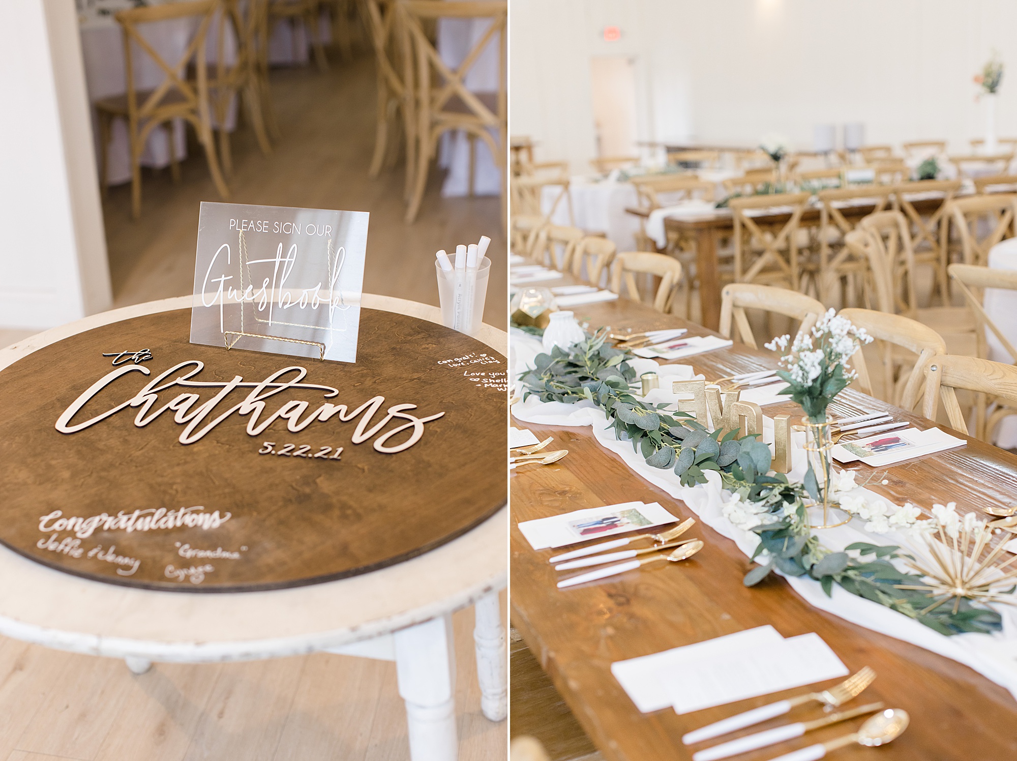 table settings for Texas wedding reception