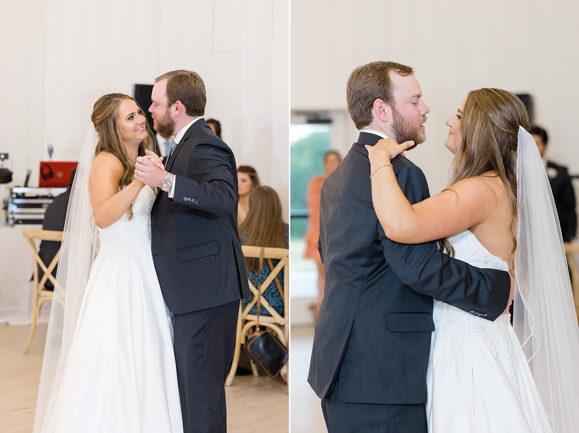 newlyweds have first dance at Texas wedding reception
