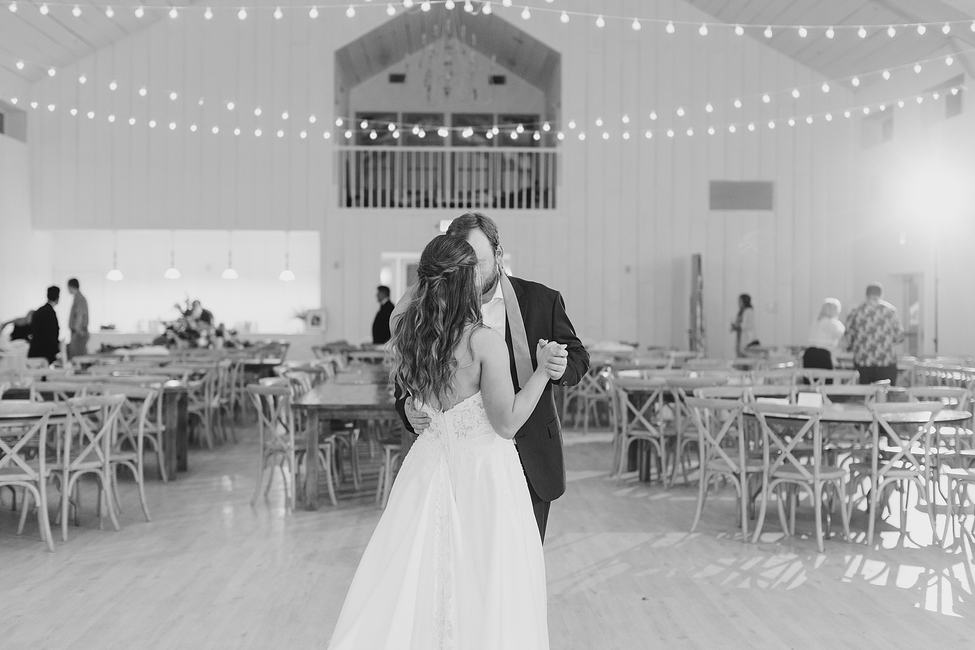 bride and groom have private last dance during Texas wedding reception