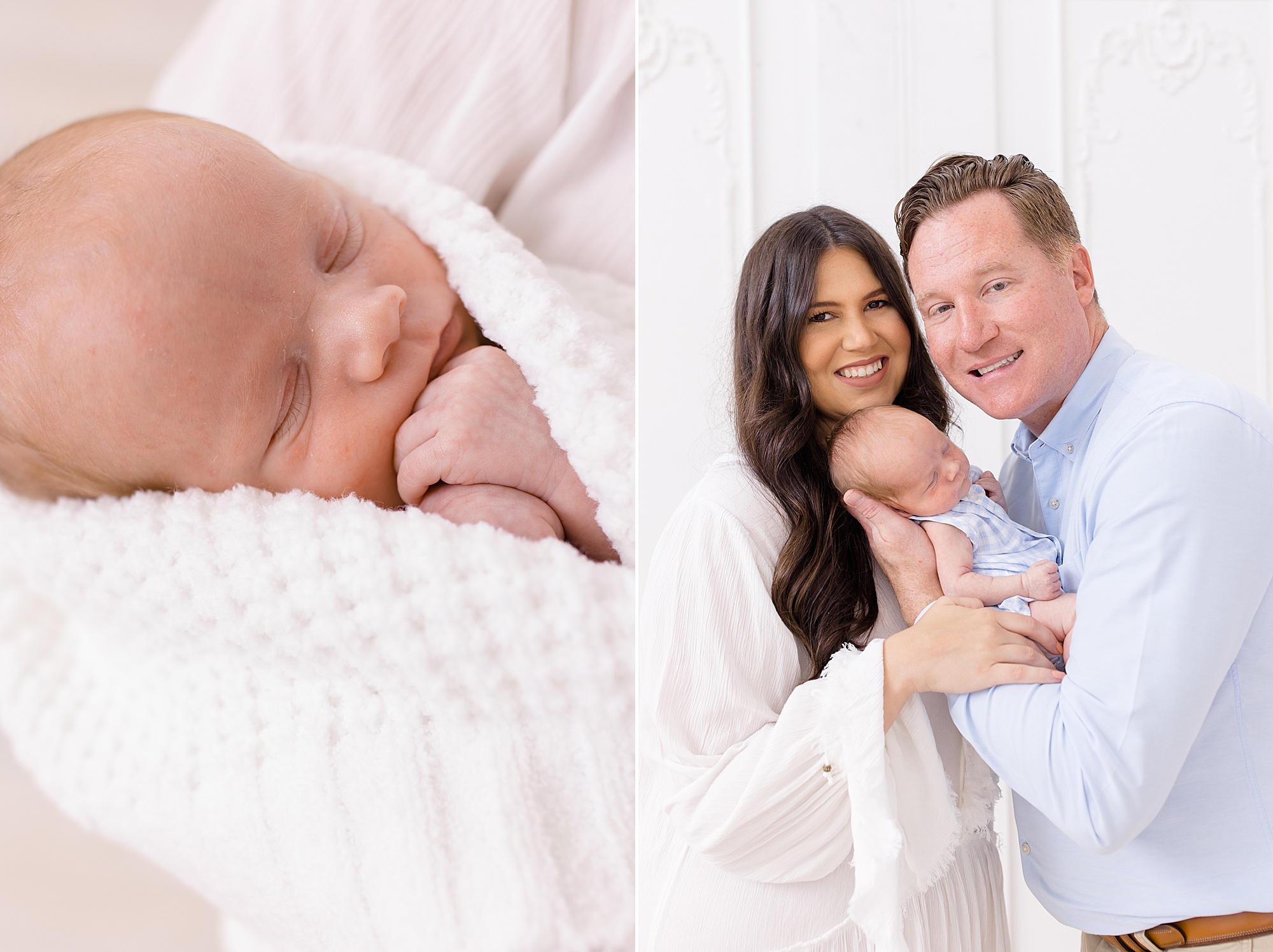 new parents snuggle with son during TX newborn session