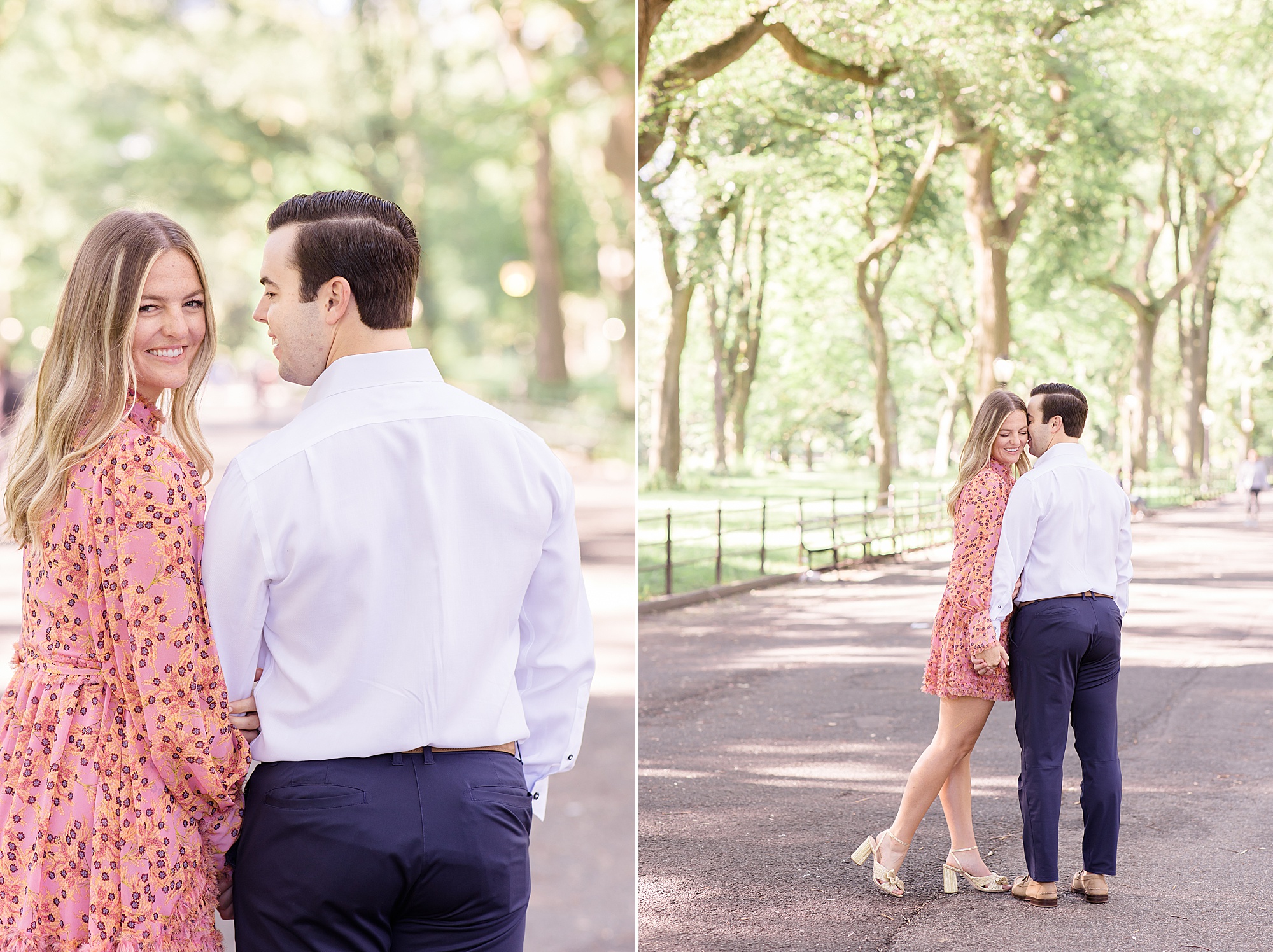 New York City engagement photos for couple in park