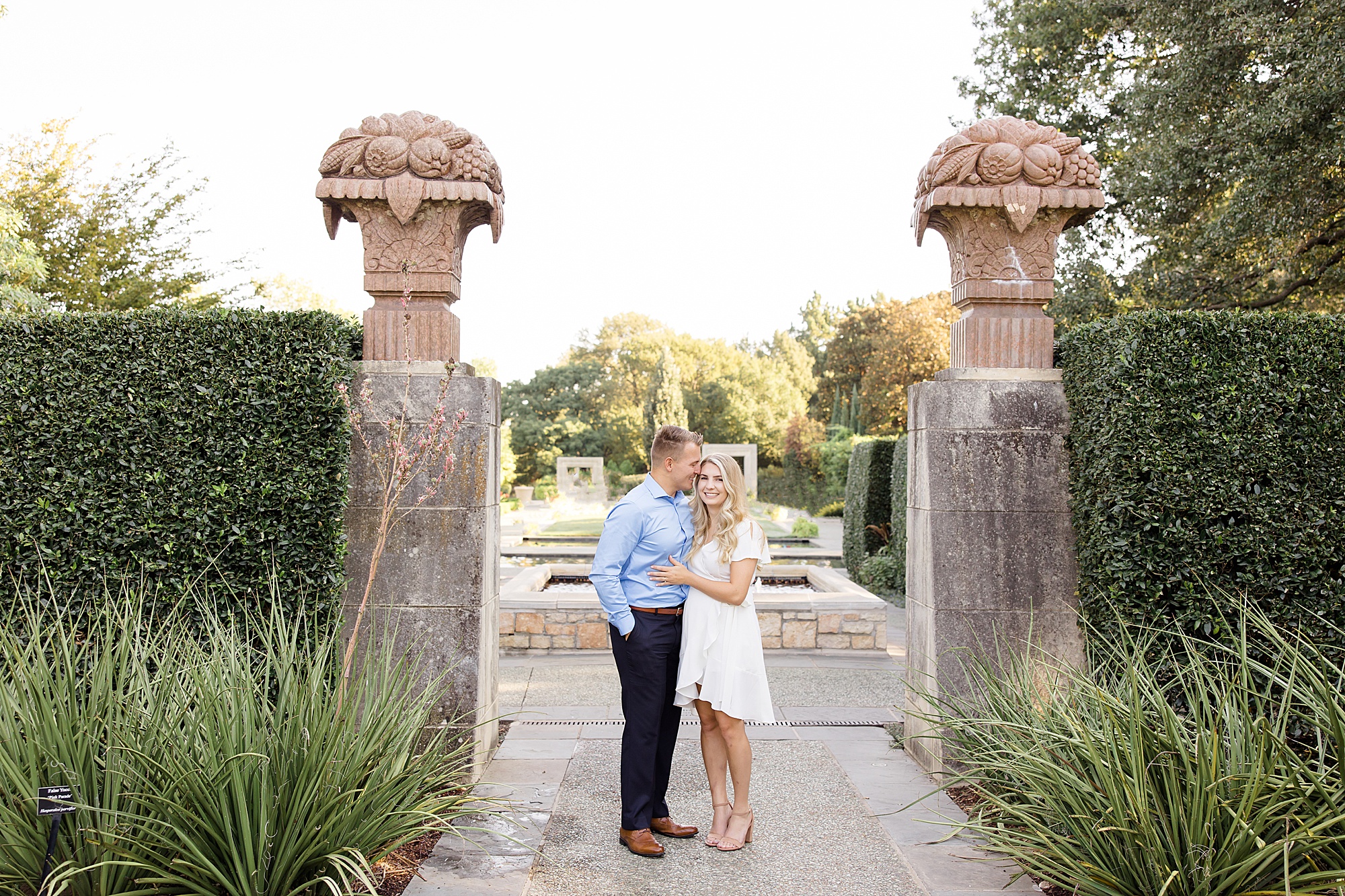 Dallas Arboretum engagement portraits for Texas couple