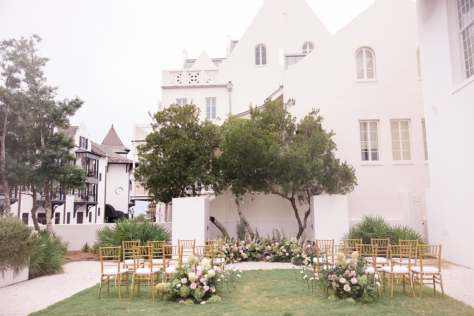 Rosemary Beach Town Hall Wedding with floral details