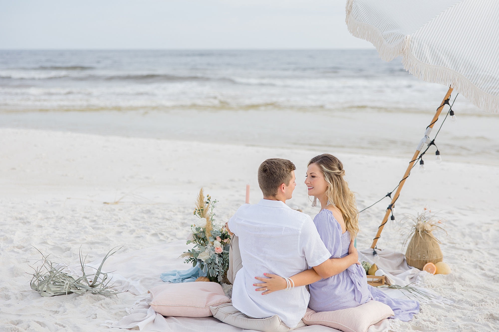 romantic engagement session on Rosemary Beach