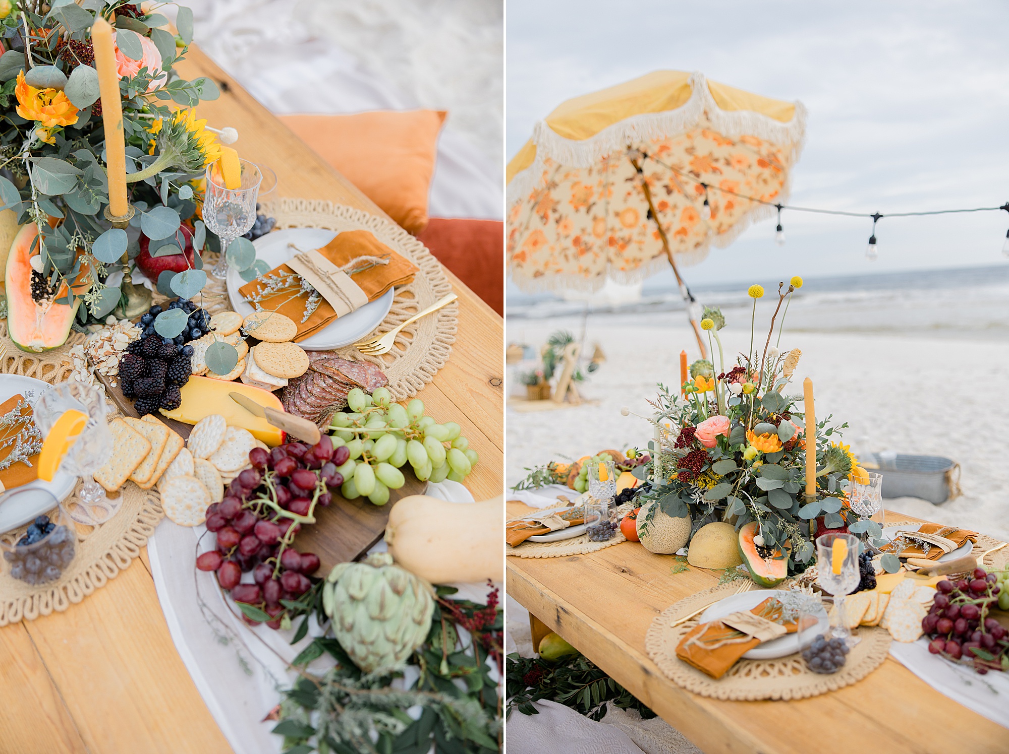 charcuterie board for Rosemary Beach picnic engagement session