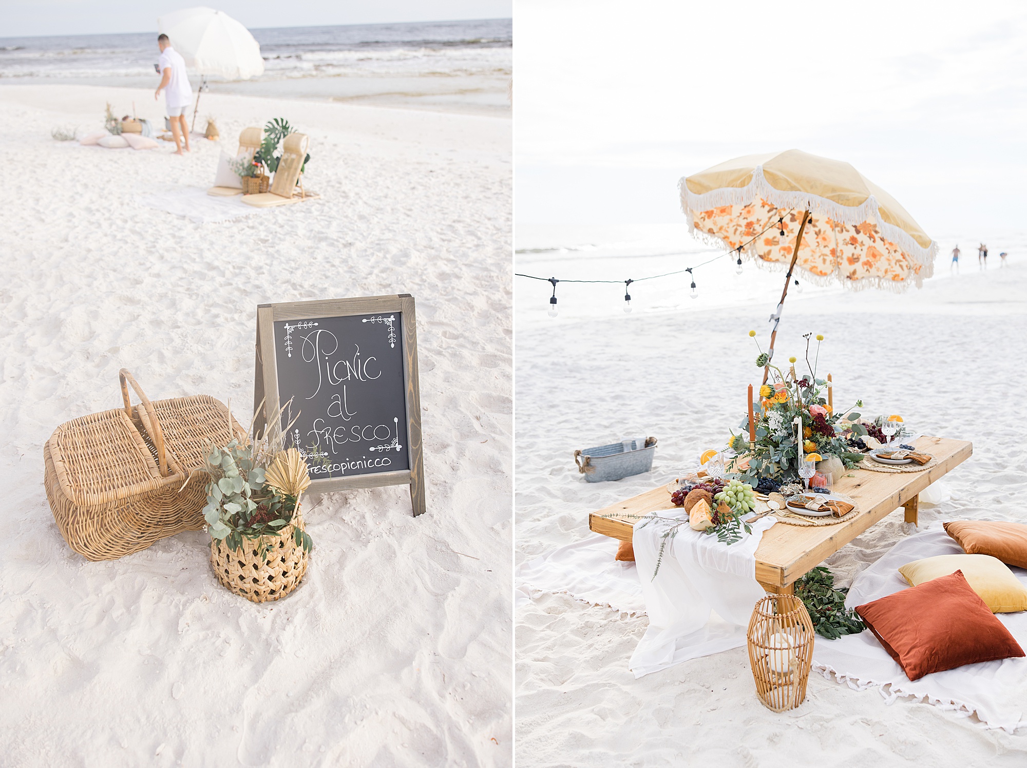 picnic for Rosemary Beach engagement session
