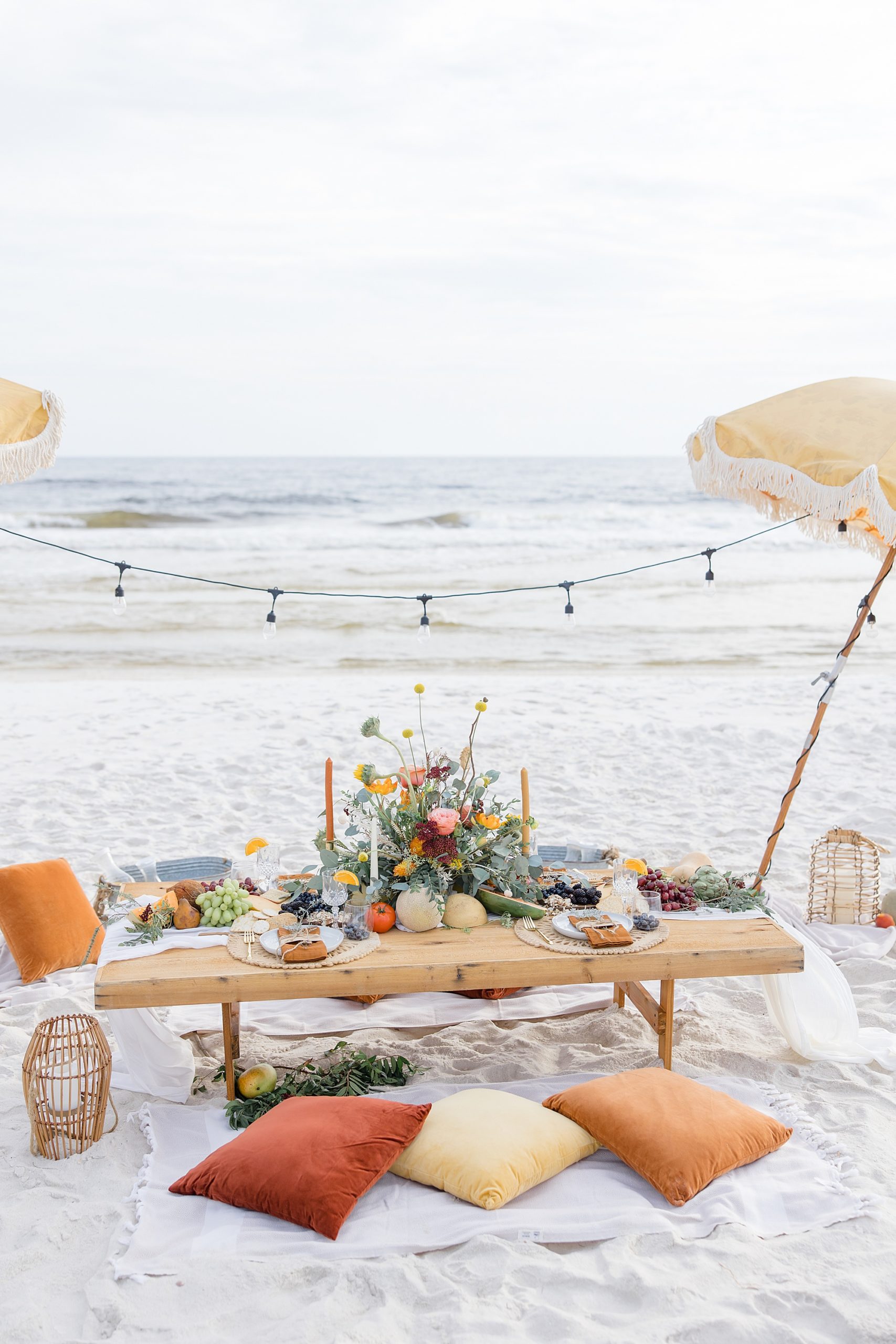 romantic beach picnic by Fresco Picnic Co. 