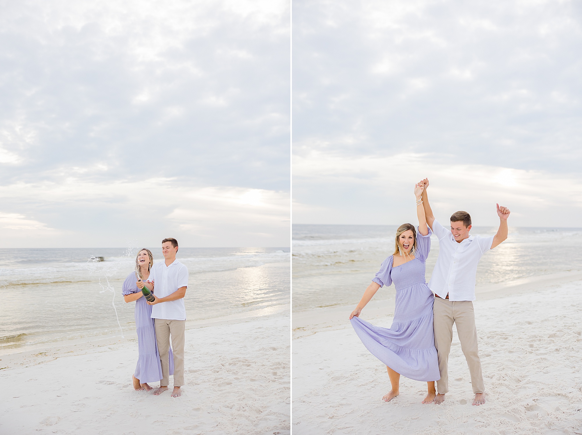 couple dances during Rosemary Beach engagement session