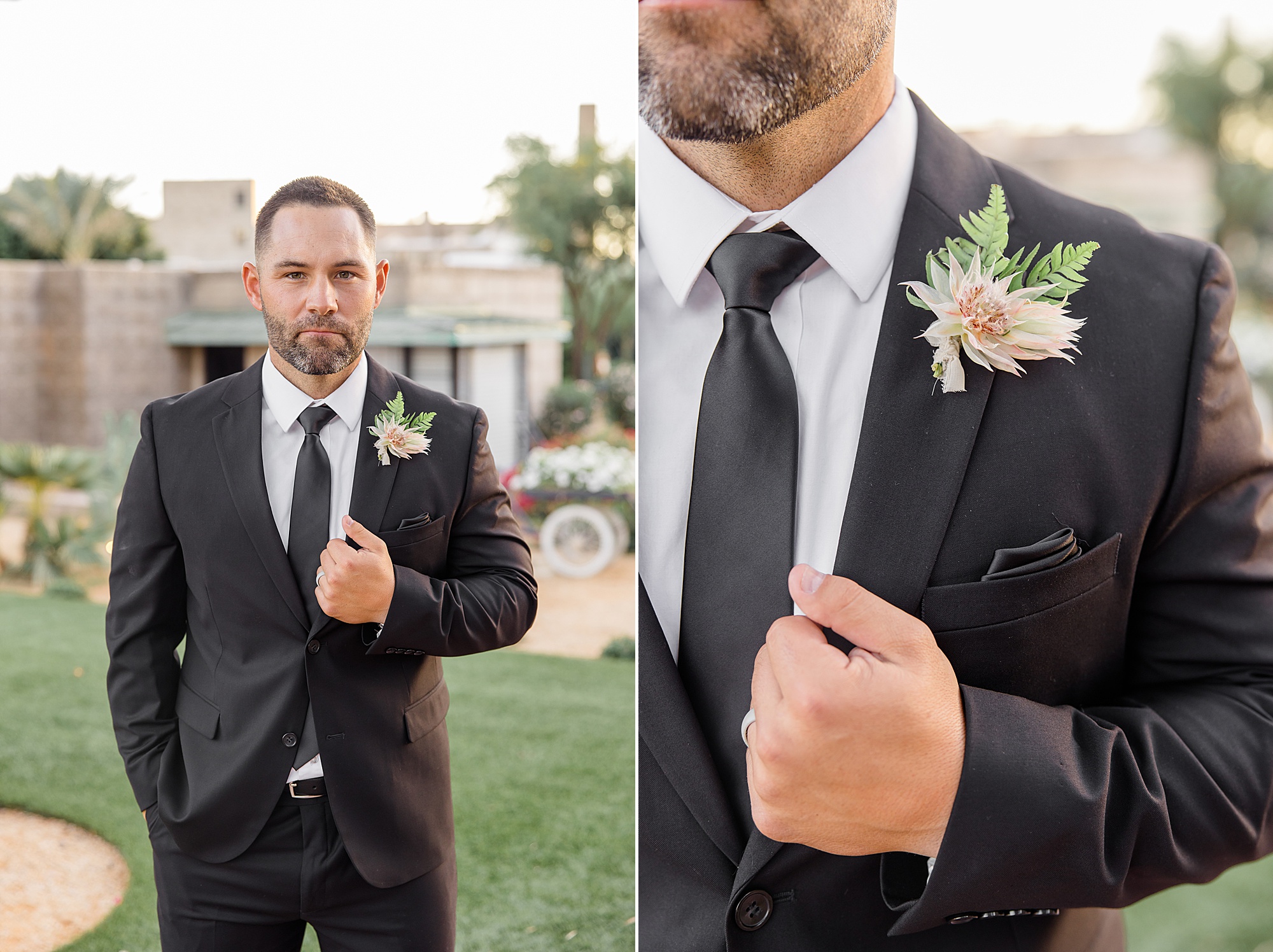 groom's details for desert inspired styled shoot