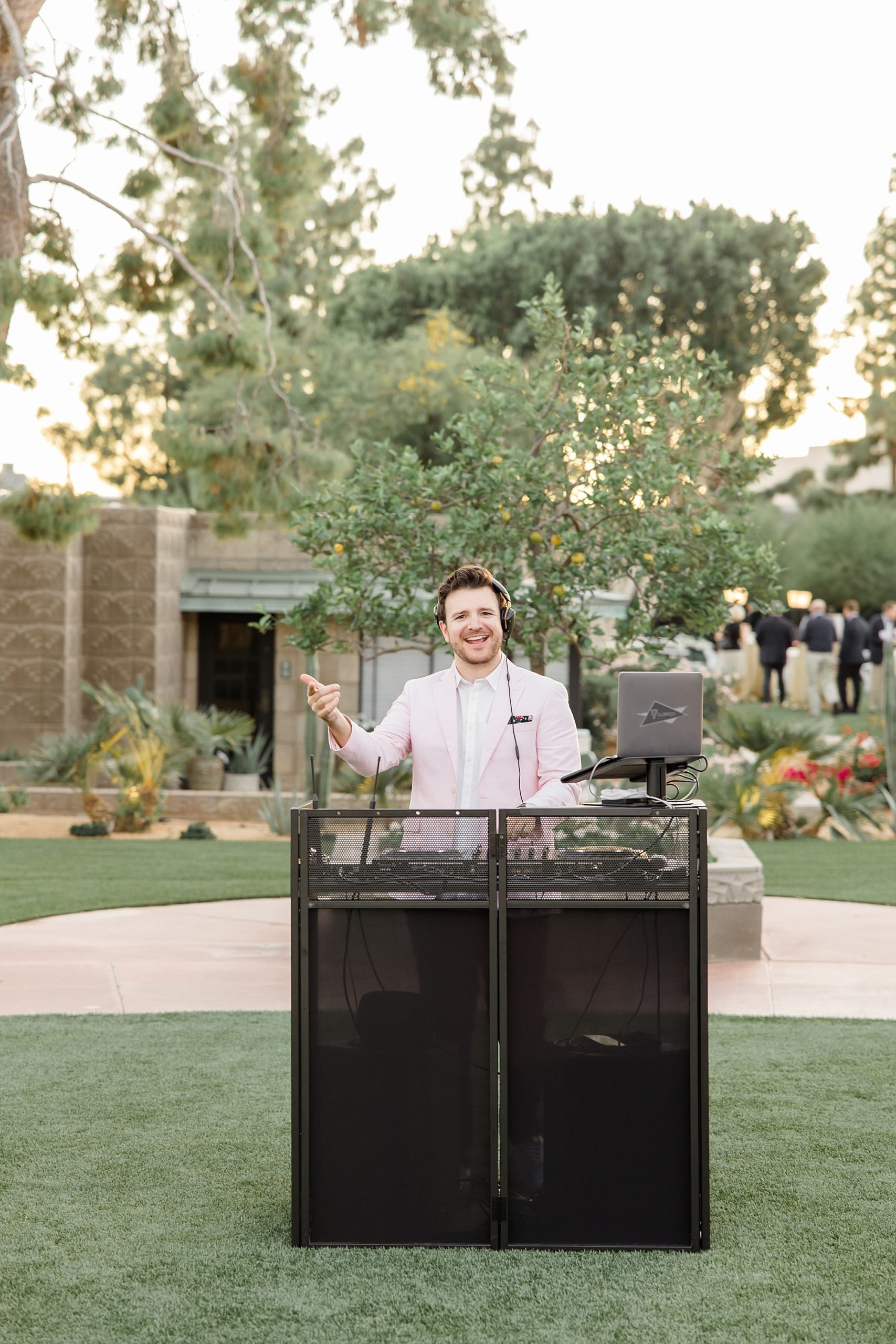 DJ plays music during wedding reception in Phoenix 