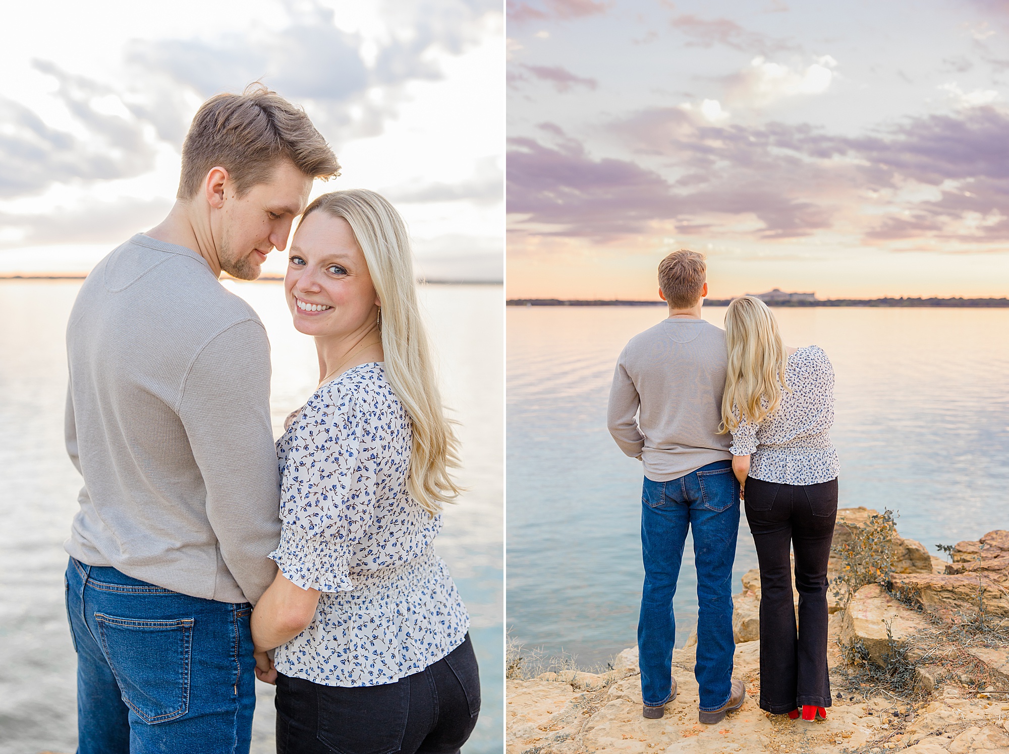 sunset engagement session in Grapevine TX