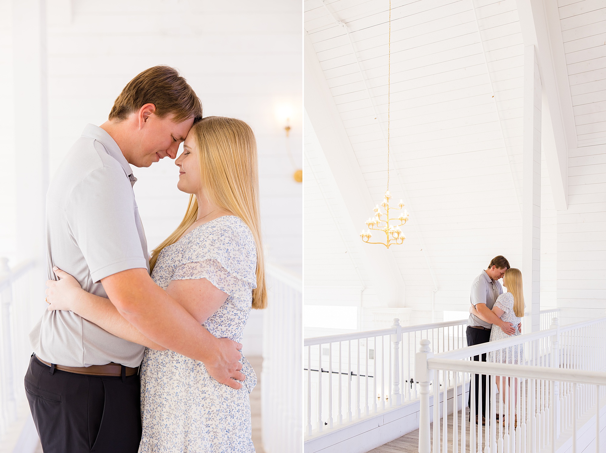 The Nest at Ruth Farms engagement session on balcony