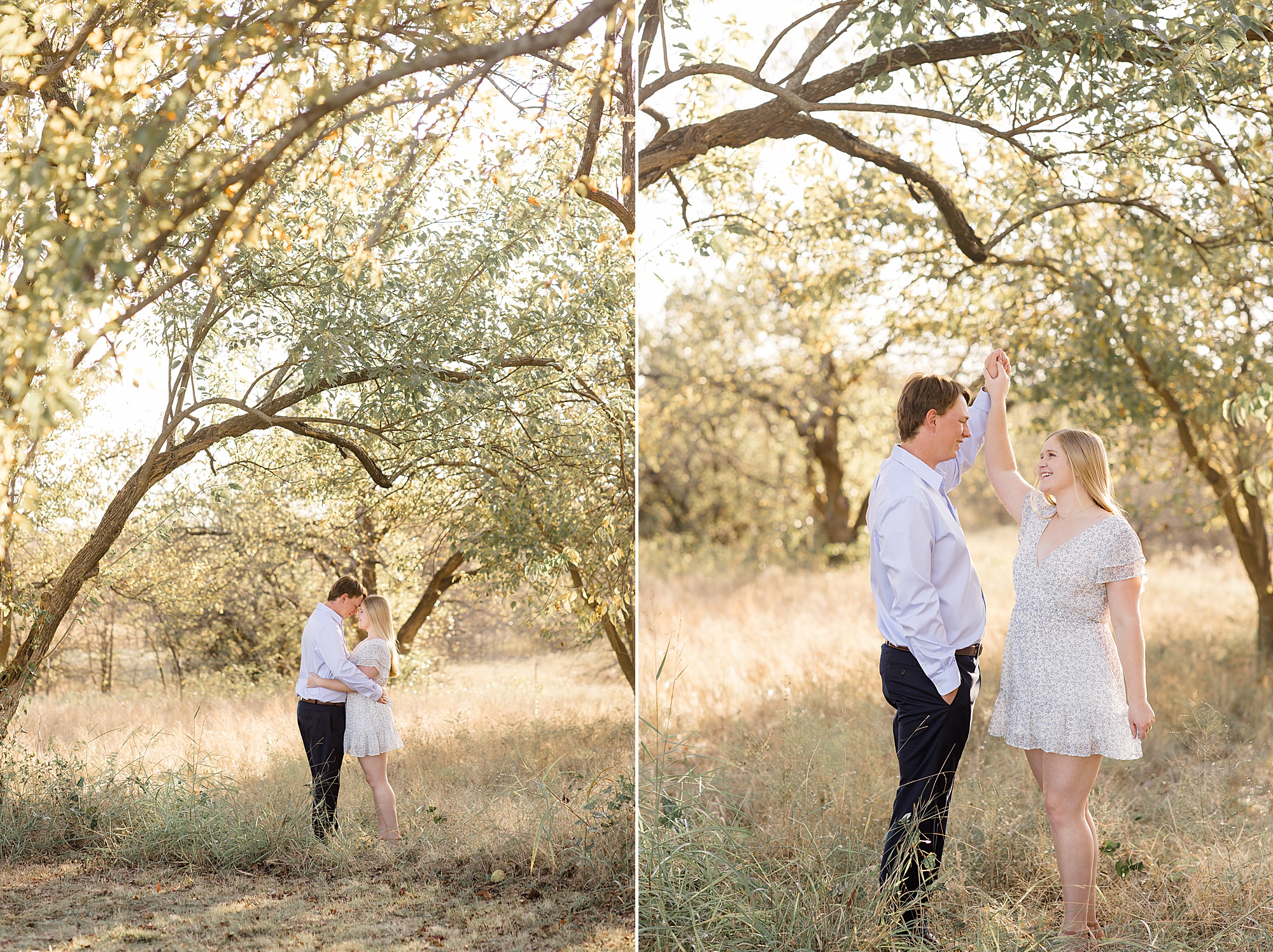 sunset engagement session in Ponder TX for Texas couple 