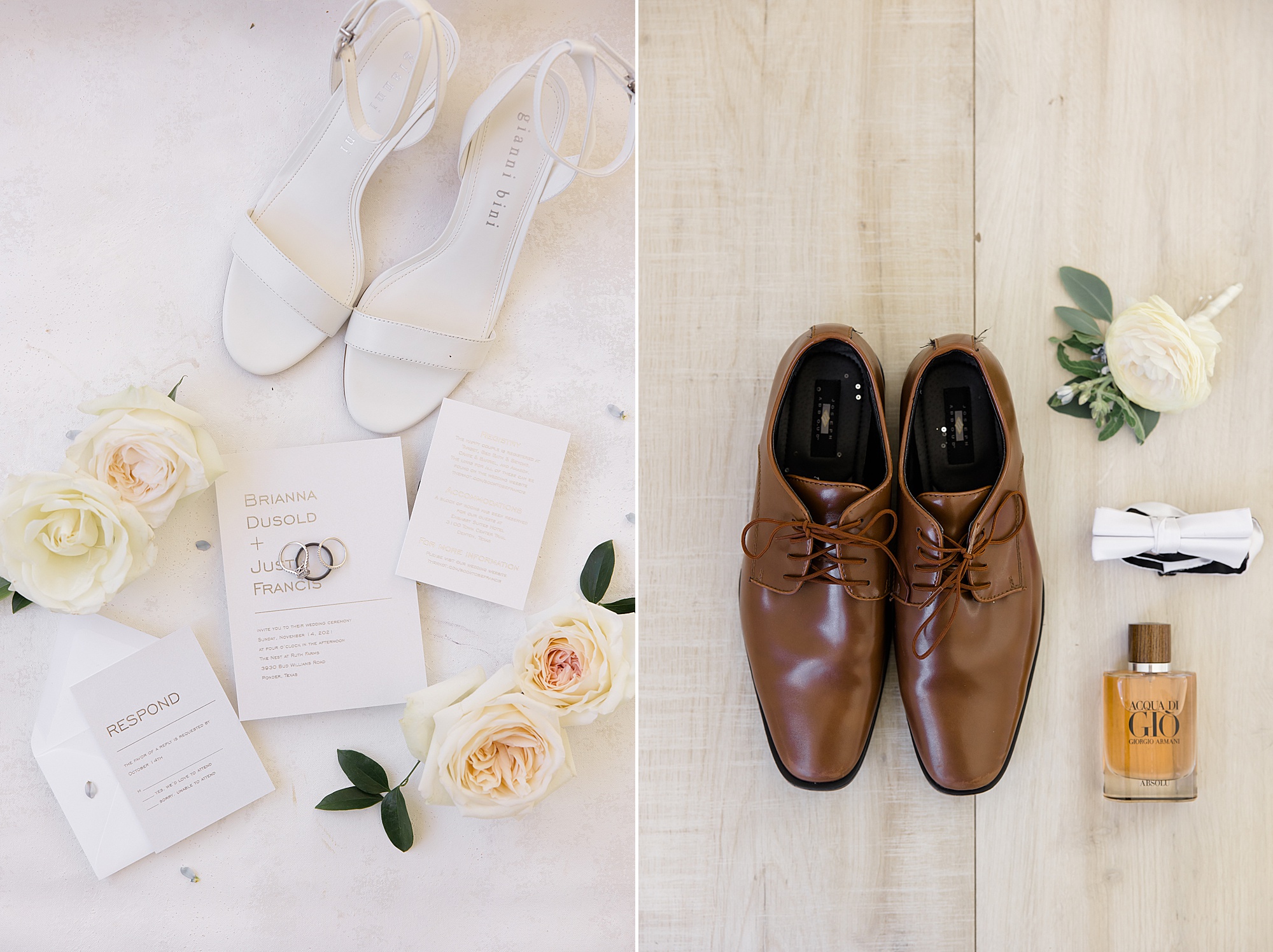 groom's details for classic Texas wedding