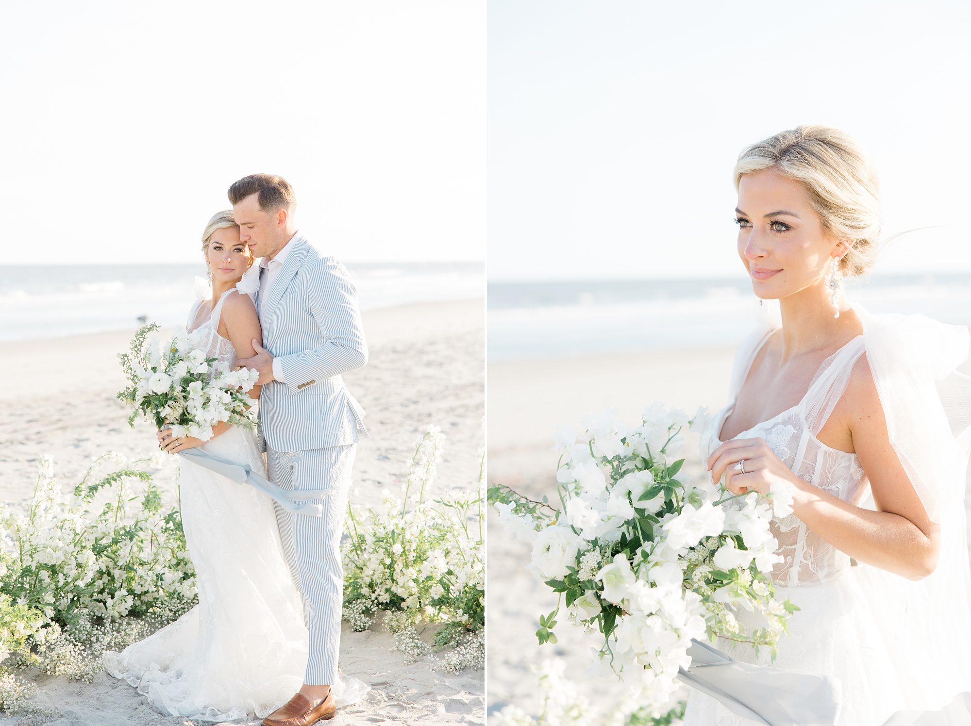 beach look for bride in Charleston SC