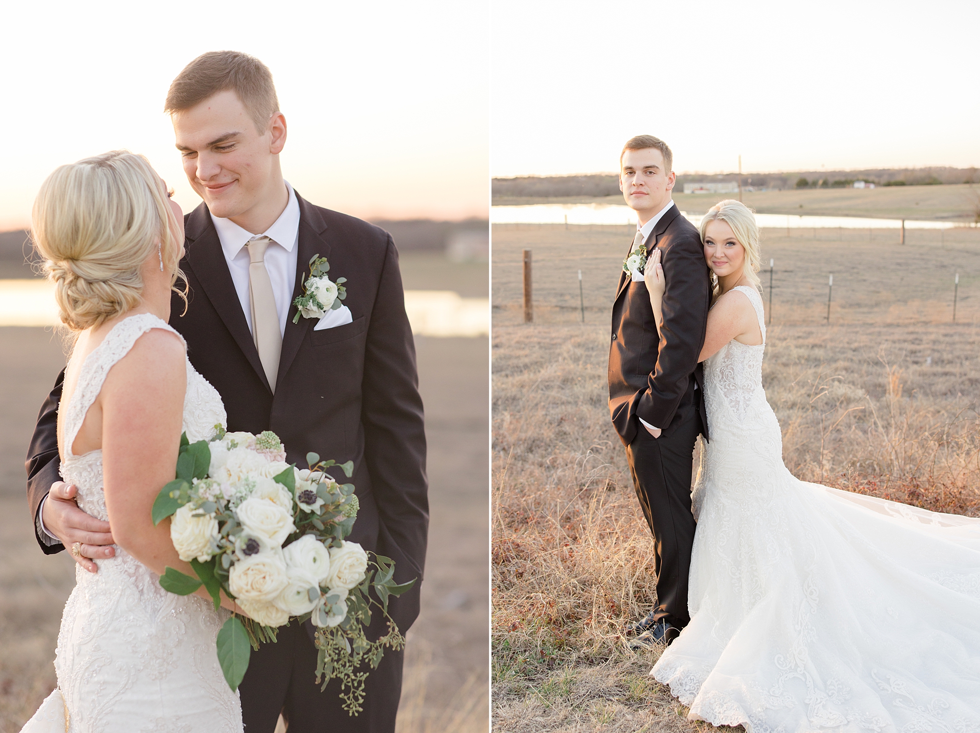 spring wedding portraits in field at  The Grand Ivory