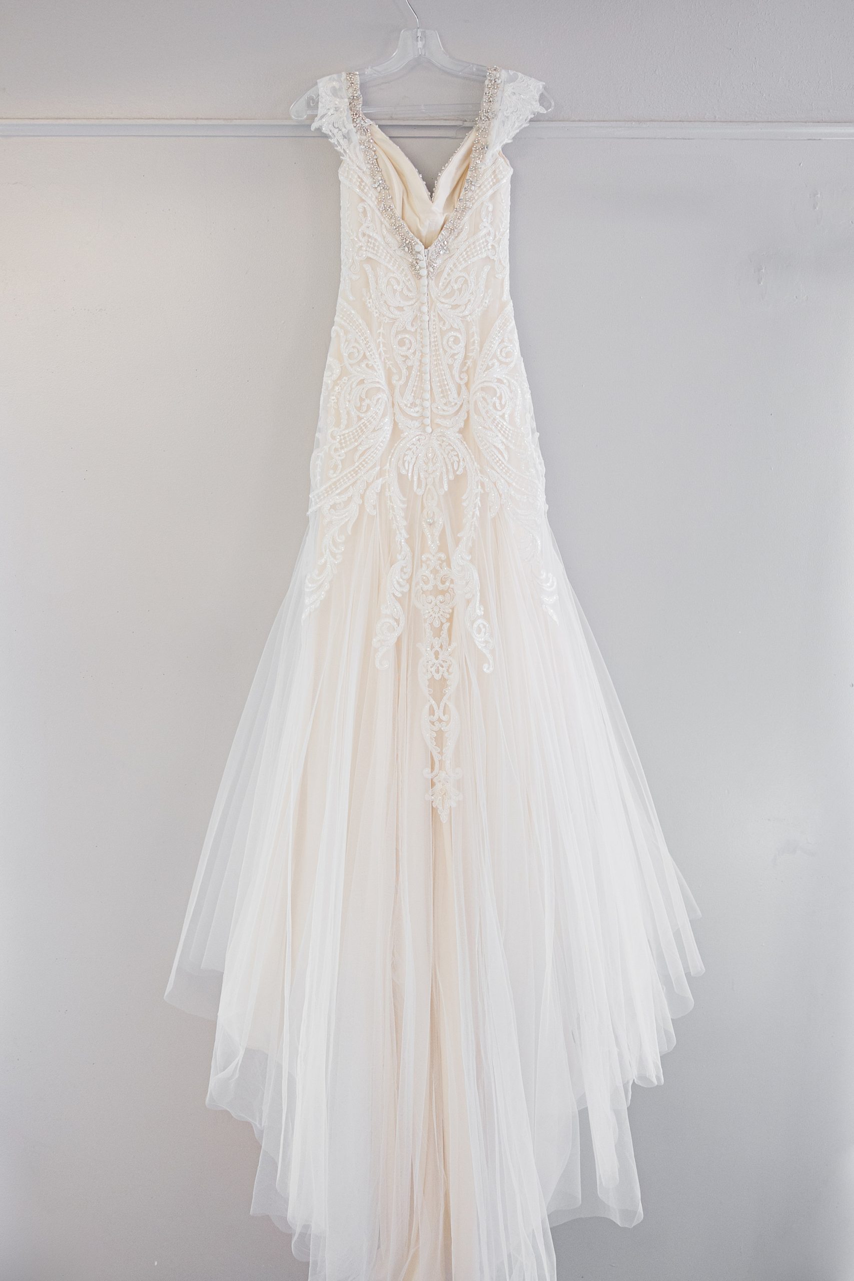 wedding gown hangs for intimate Sedona wedding day