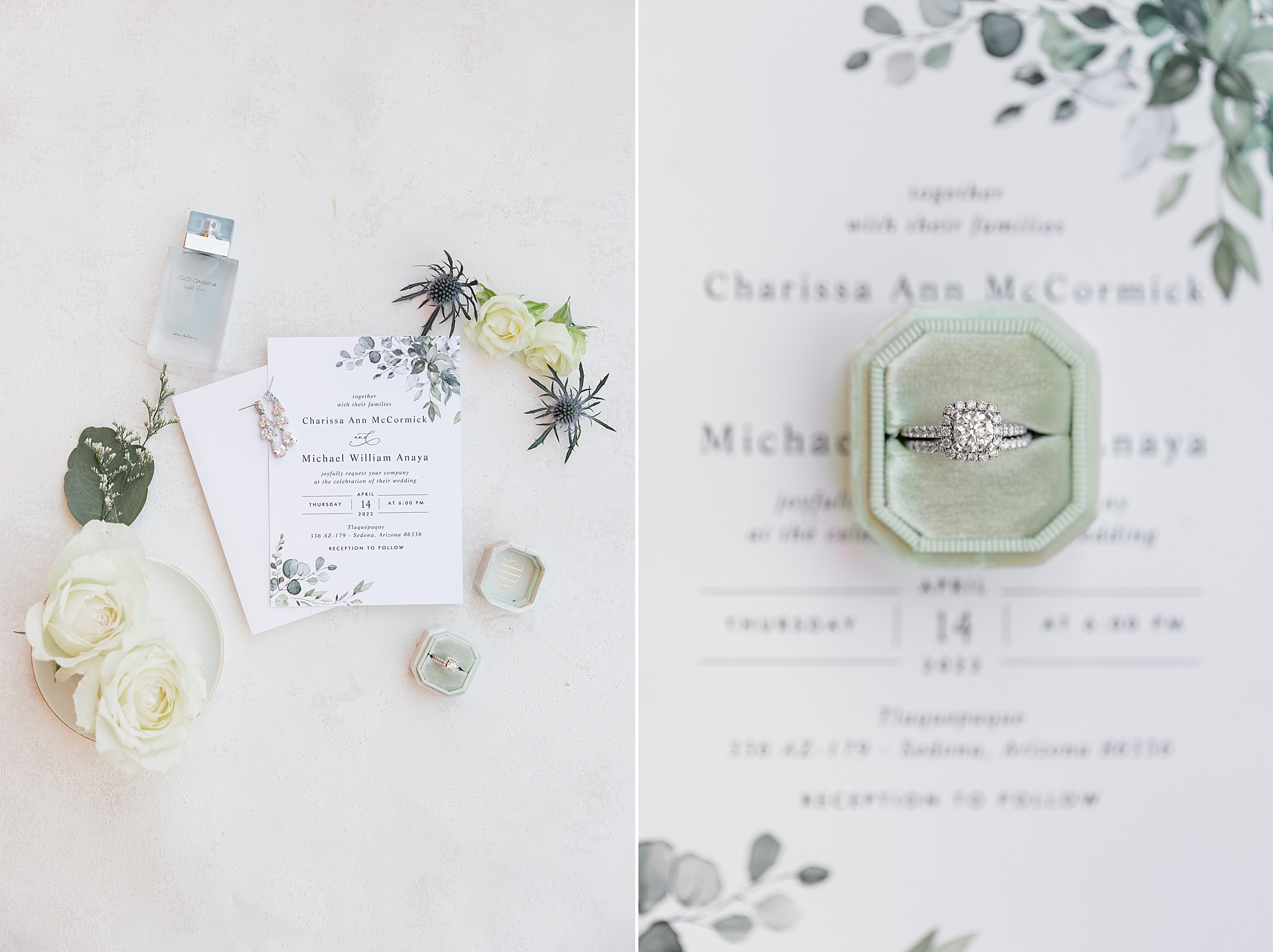 pastel details for intimate Sedona wedding day