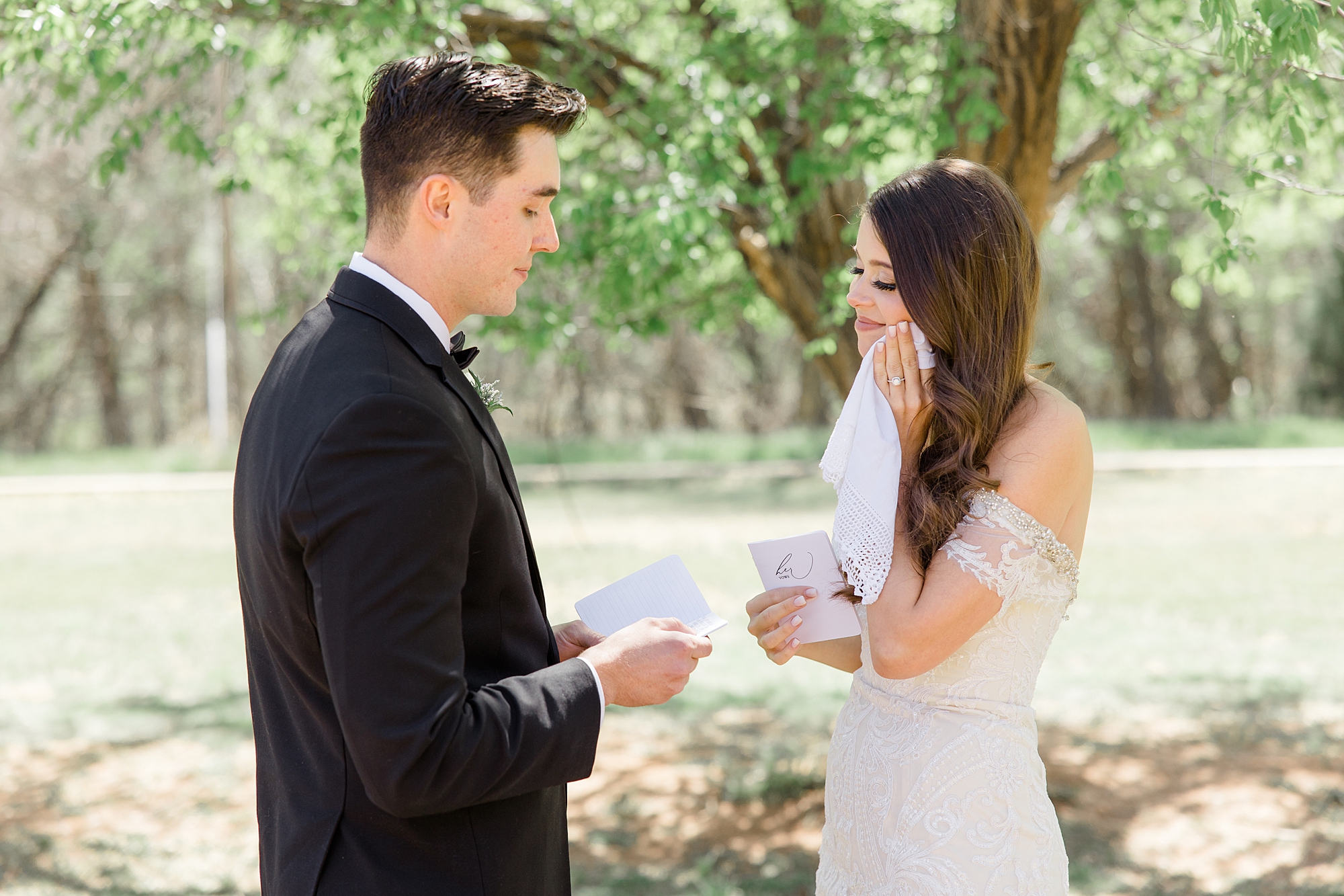 bride and groom exchange vows during Sedona AZ wedding day