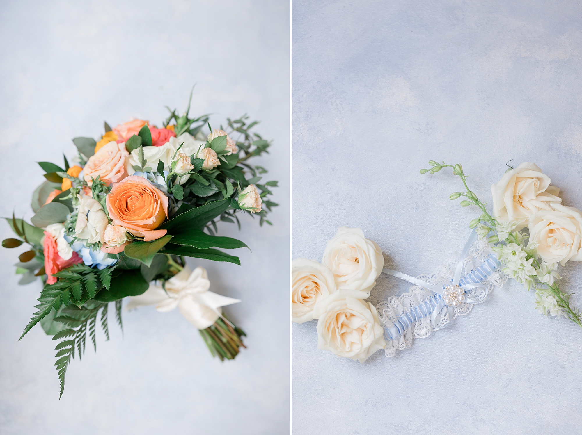 bride's bouquet and garter