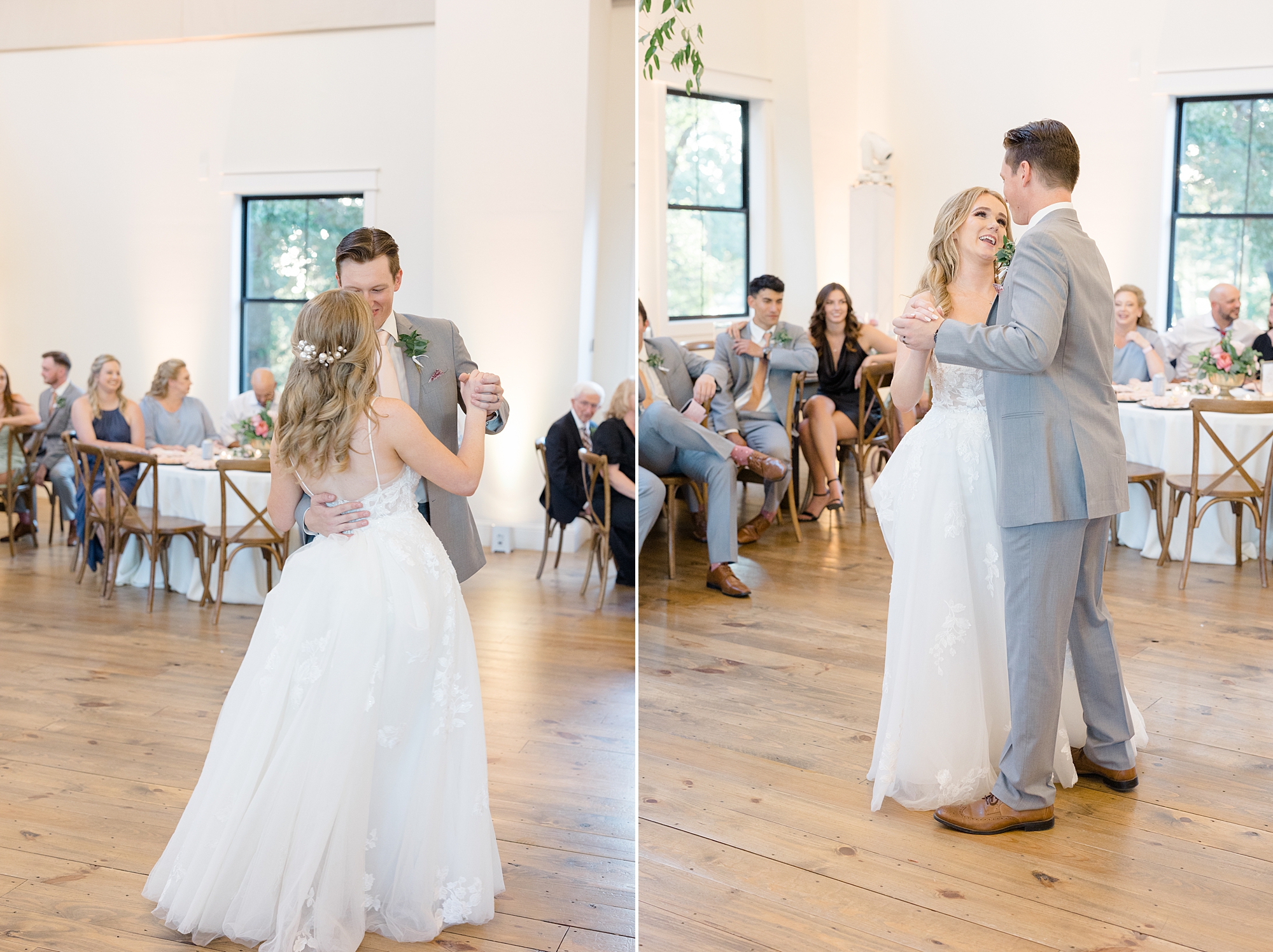 first dance for newlyweds at Oak + Ivy