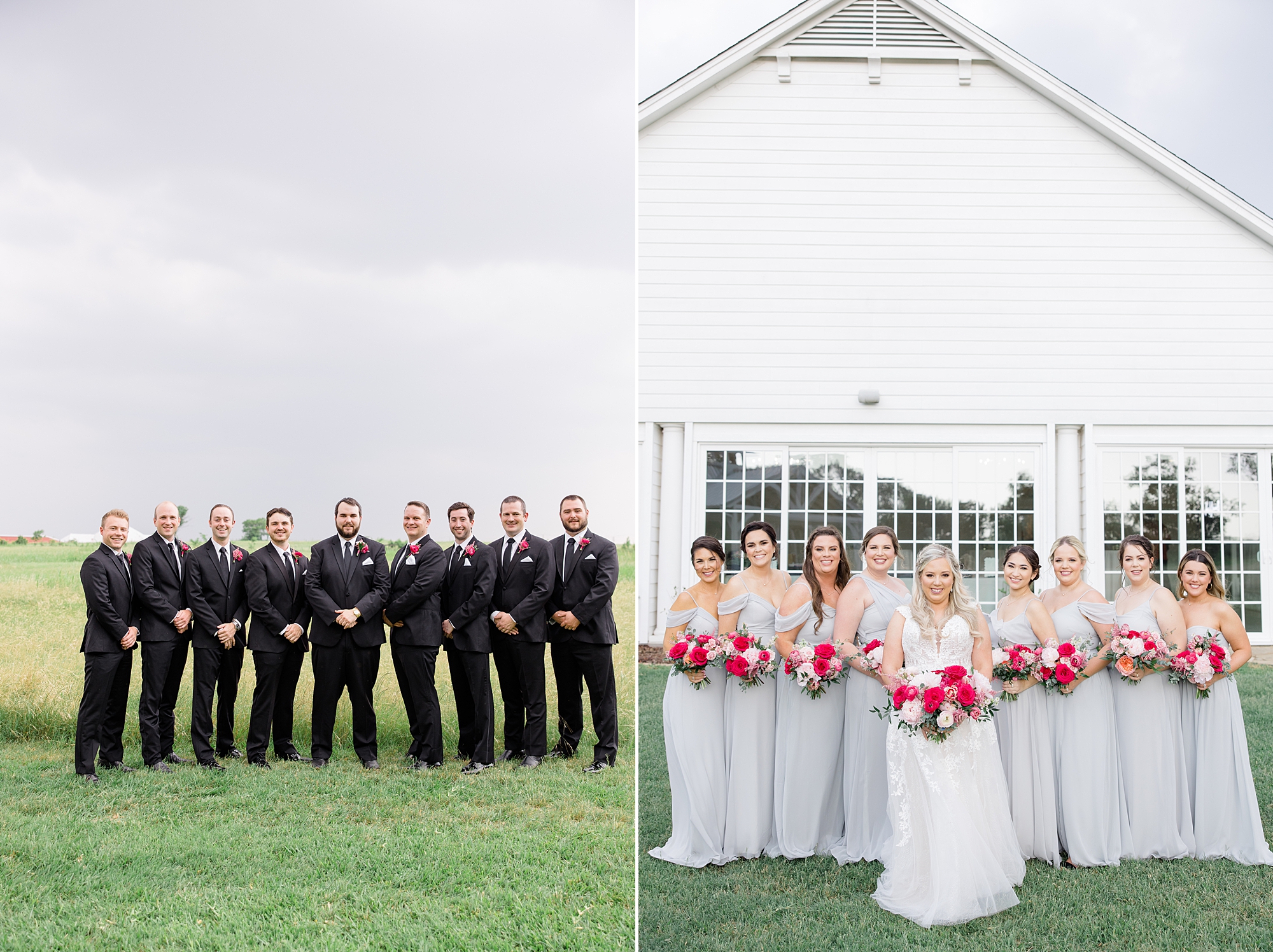 bridal party portraits at storm rolls in at Willow Creek