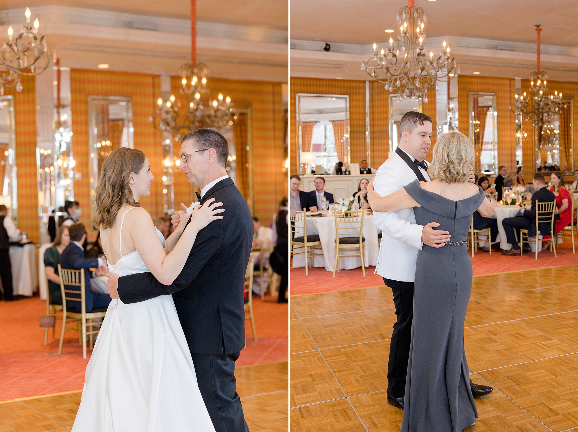 bride and groom dance with parents during Fort Worth TX wedding reception