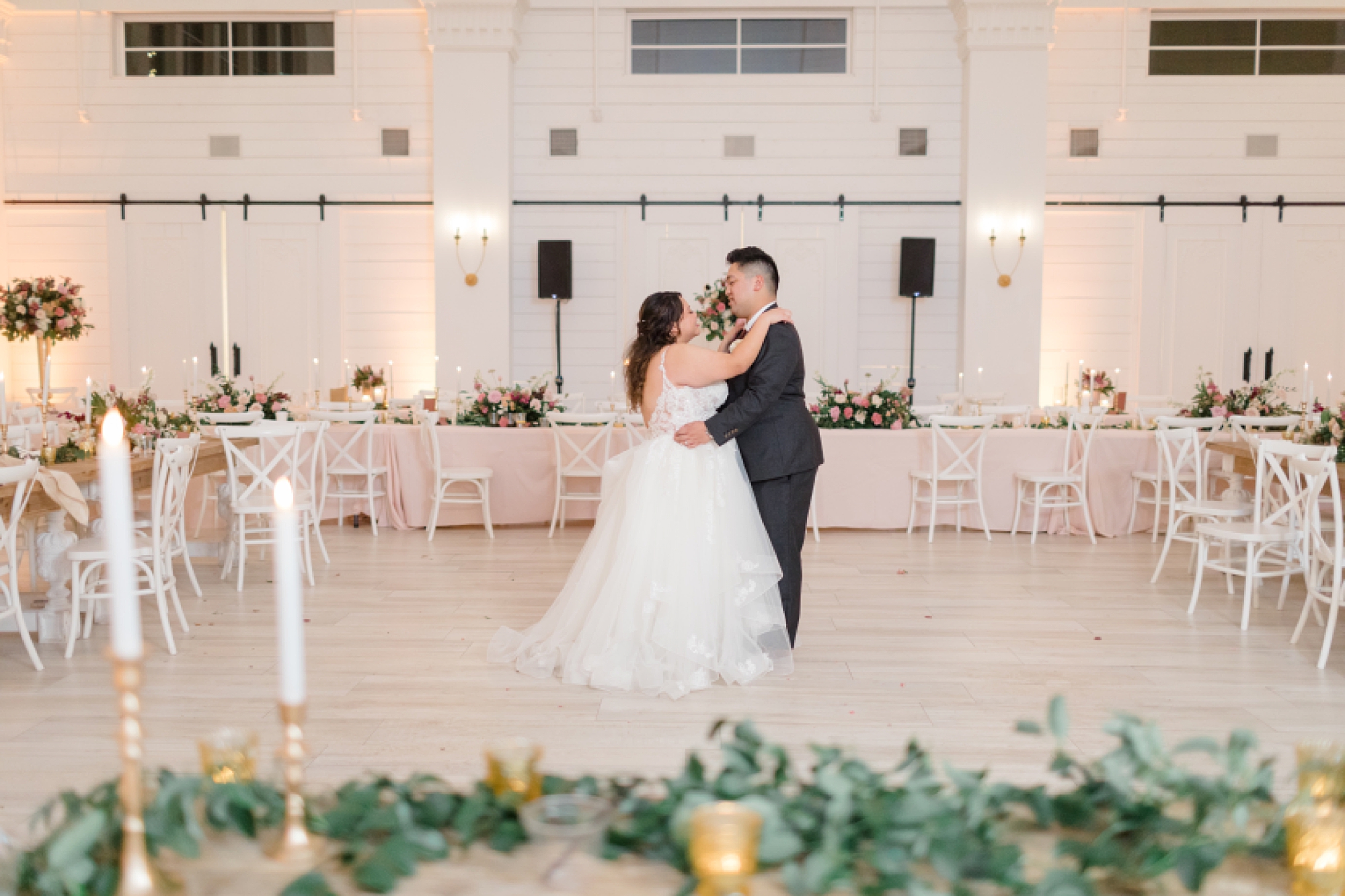 bride and groom have private last dance during Nest at Ruth Farms wedding reception