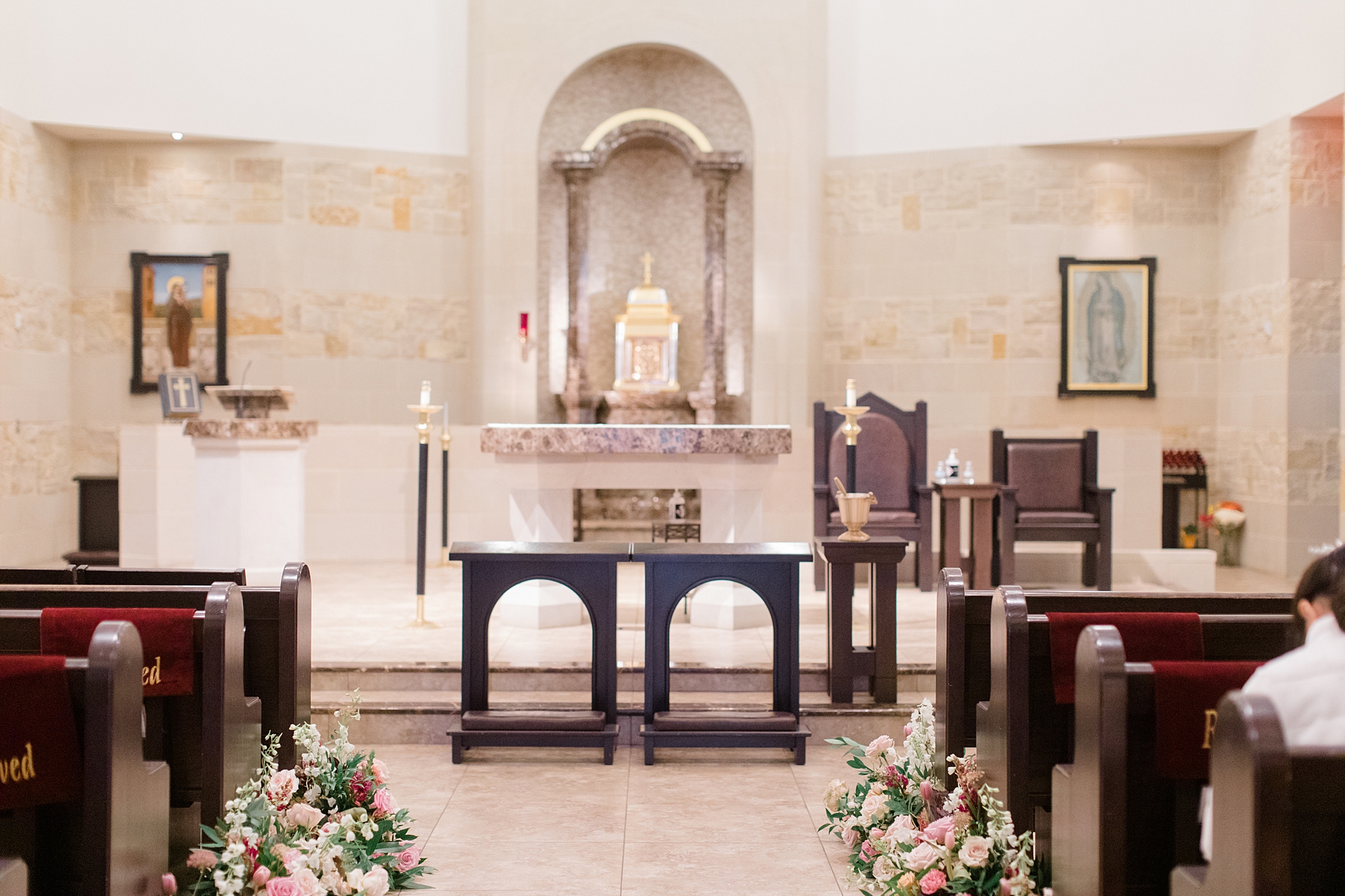 alter for wedding ceremony at St. Francis of Assisi Catholic Church Frisco